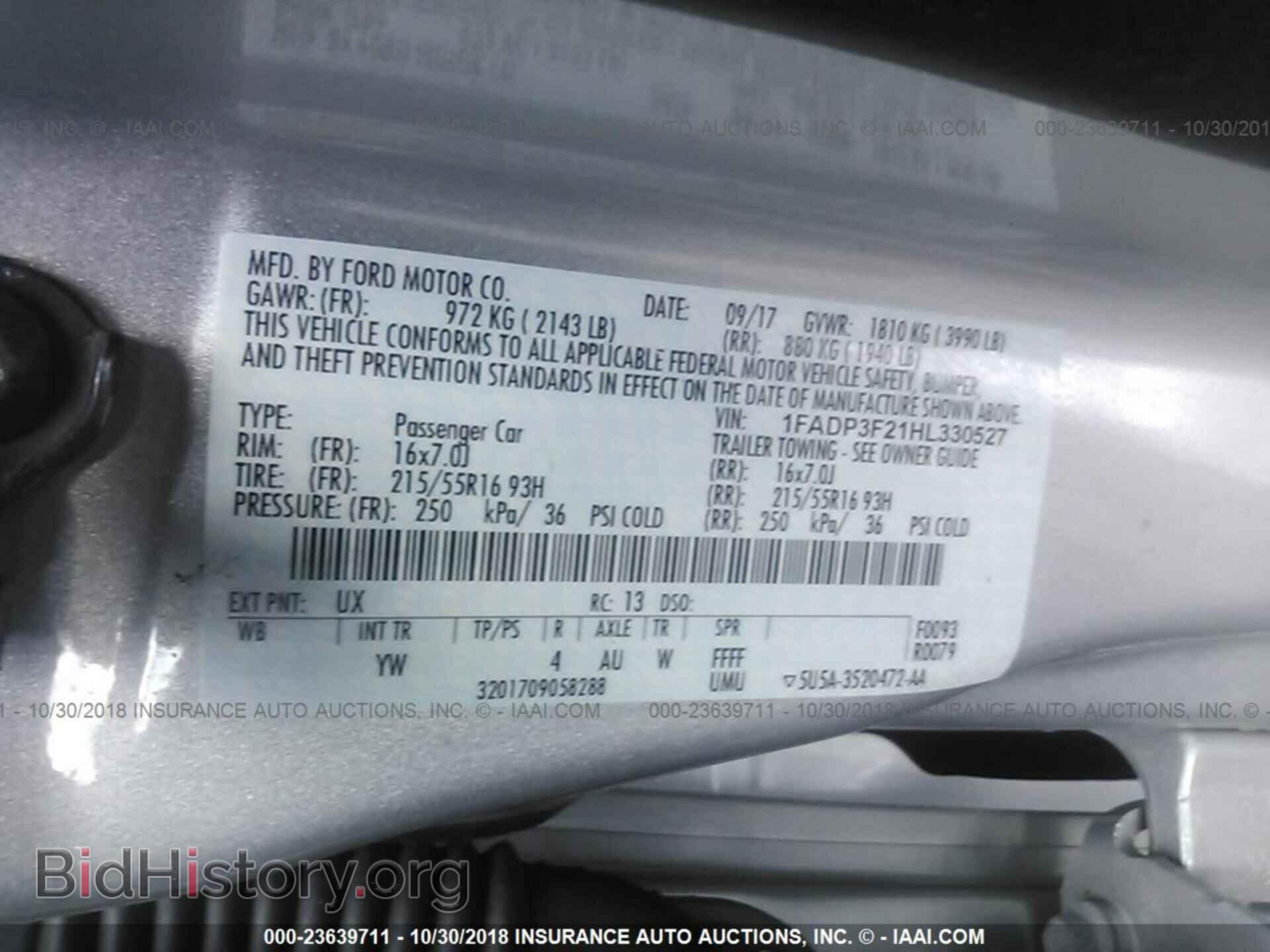 2017 FORD FOCUS - VIN: 1FADP3F21HL330527 - Photo 9