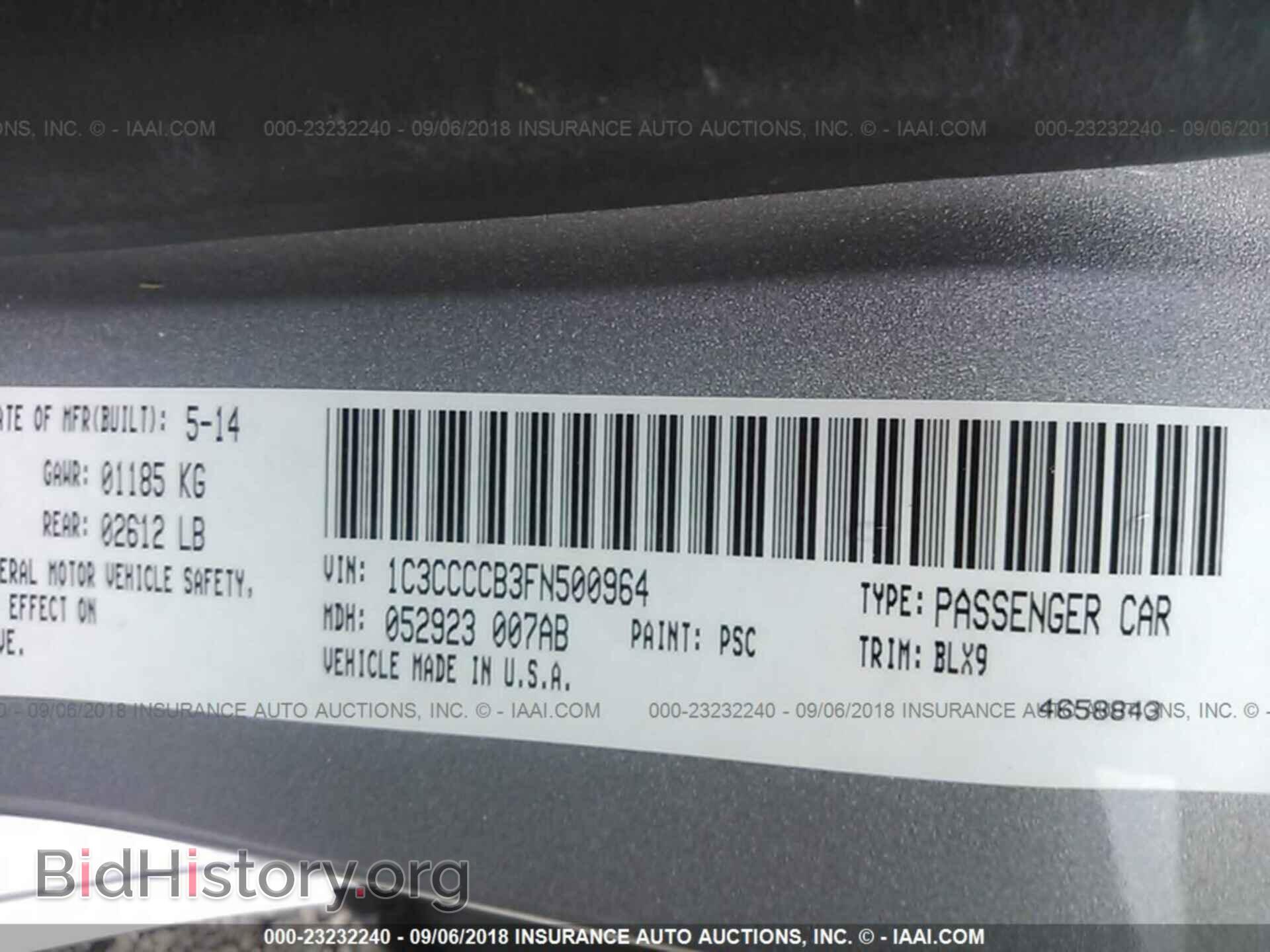 2015 CHRYSLER 200 - VIN: 1C3CCCCB3FN500964 - Фото 9