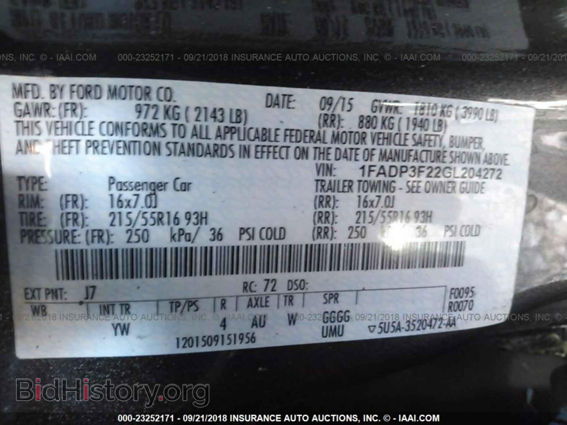 2016 FORD FOCUS - VIN: 1FADP3F22GL204272 - Photo 9