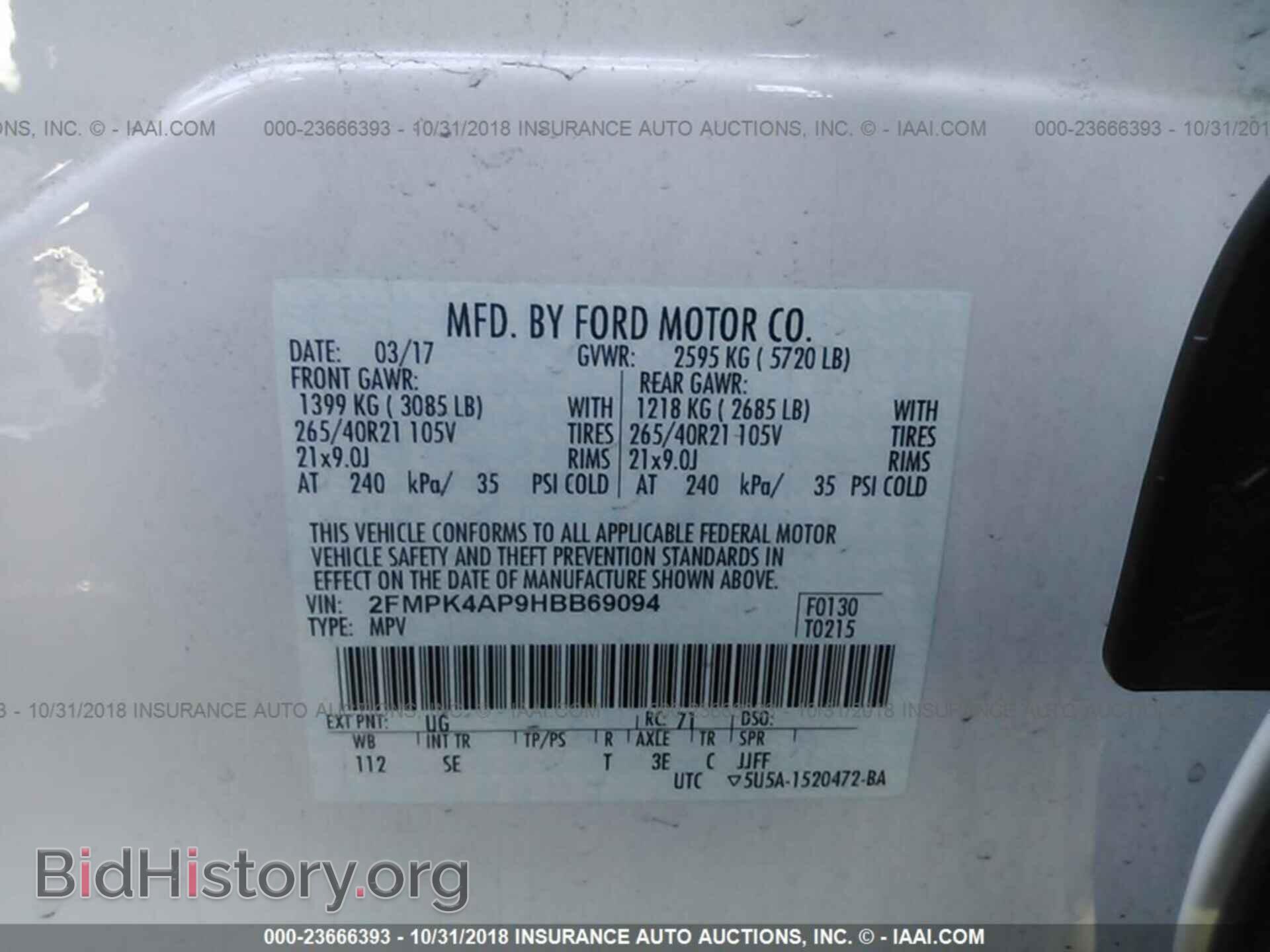 2017 Ford Edge - VIN: 2FMPK4AP9HBB69094 - Photo 9