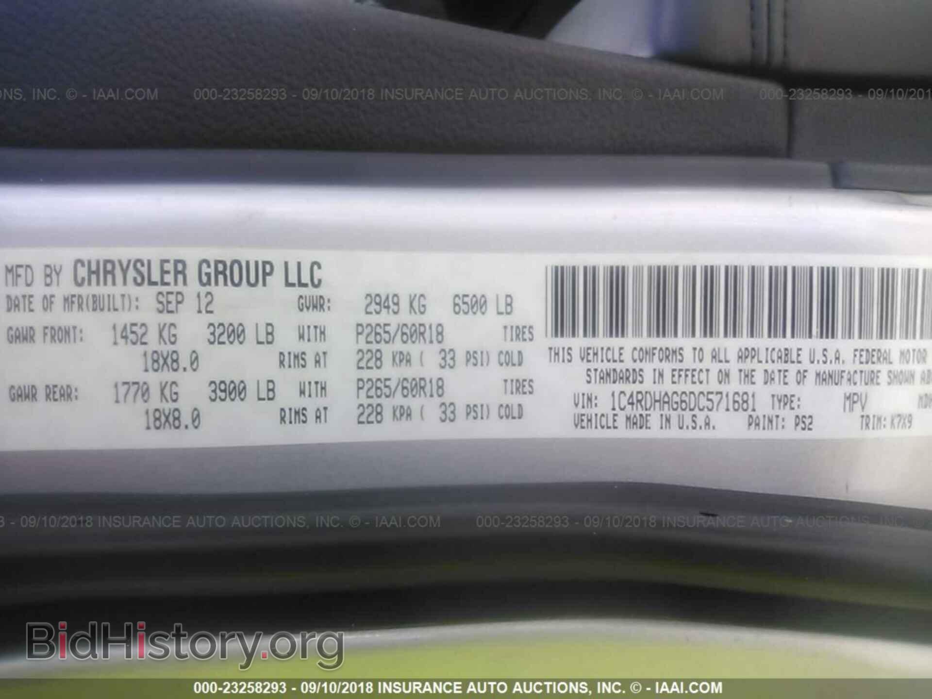 2013 DODGE DURANGO - VIN: 1C4RDHAG6DC571681 - Фото 9