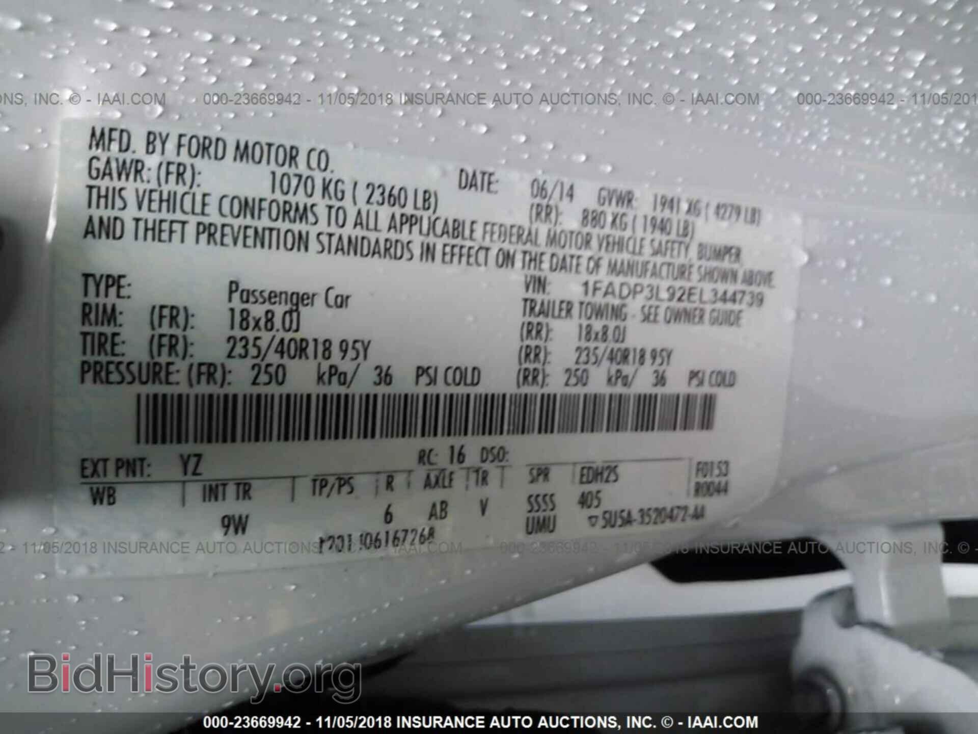 2014 FORD FOCUS - VIN: 1FADP3L92EL344739 - Фото 9