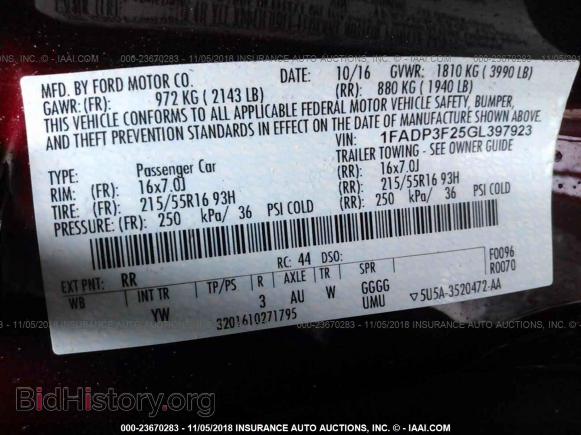 2016 Ford Focus - VIN: 1FADP3F25GL397923 - Фото 9