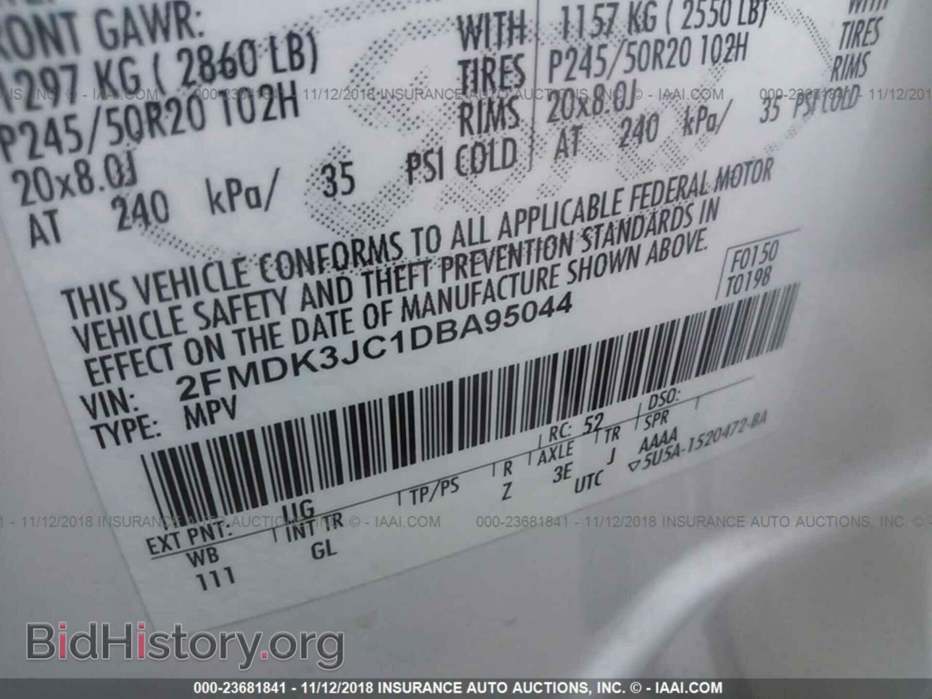 2013 FORD EDGE - VIN: 2FMDK3JC1DBA95044 - Photo 9