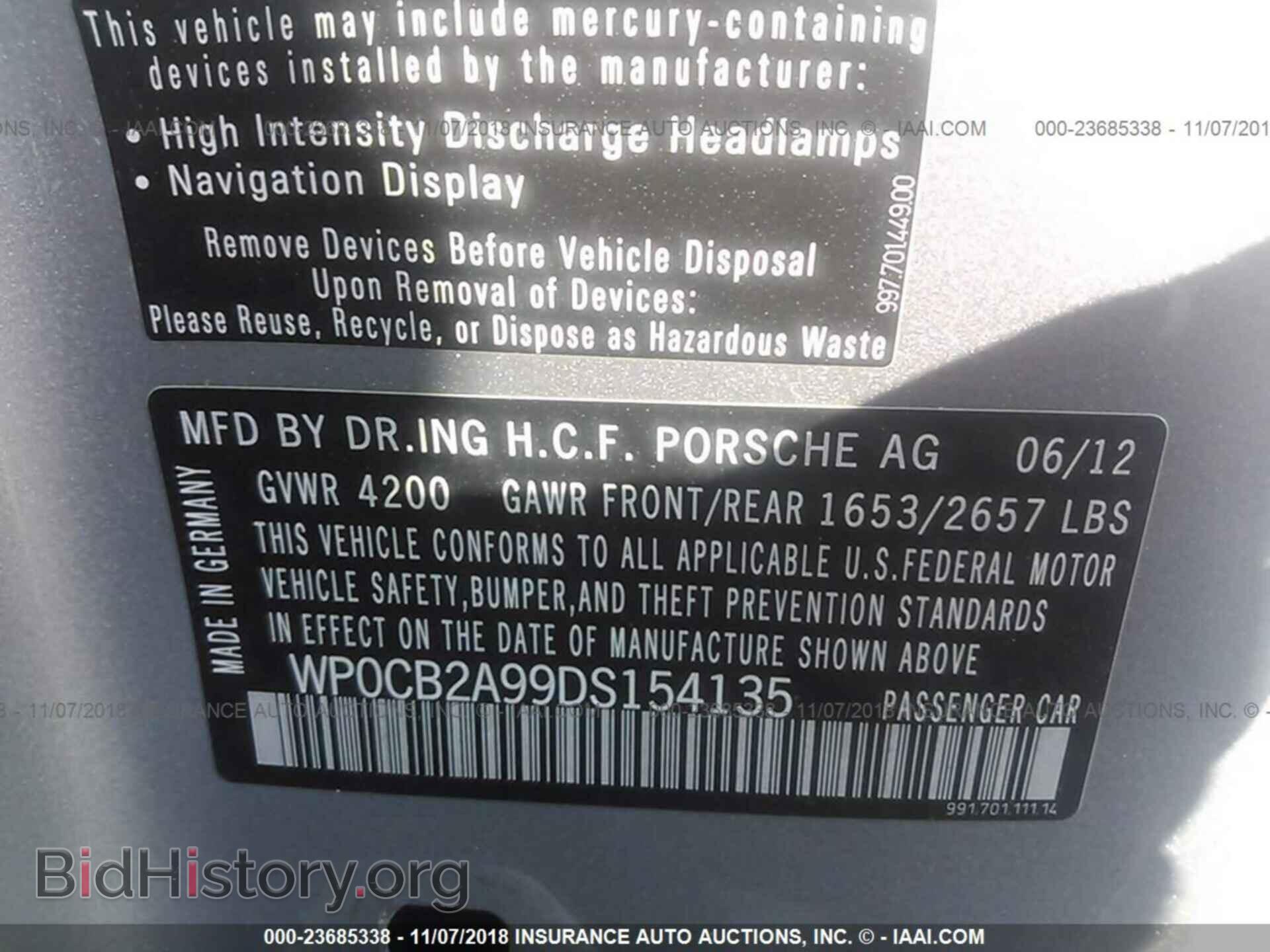 2013 PORSCHE 911 - VIN: WP0CB2A99DS154135 - Фото 9