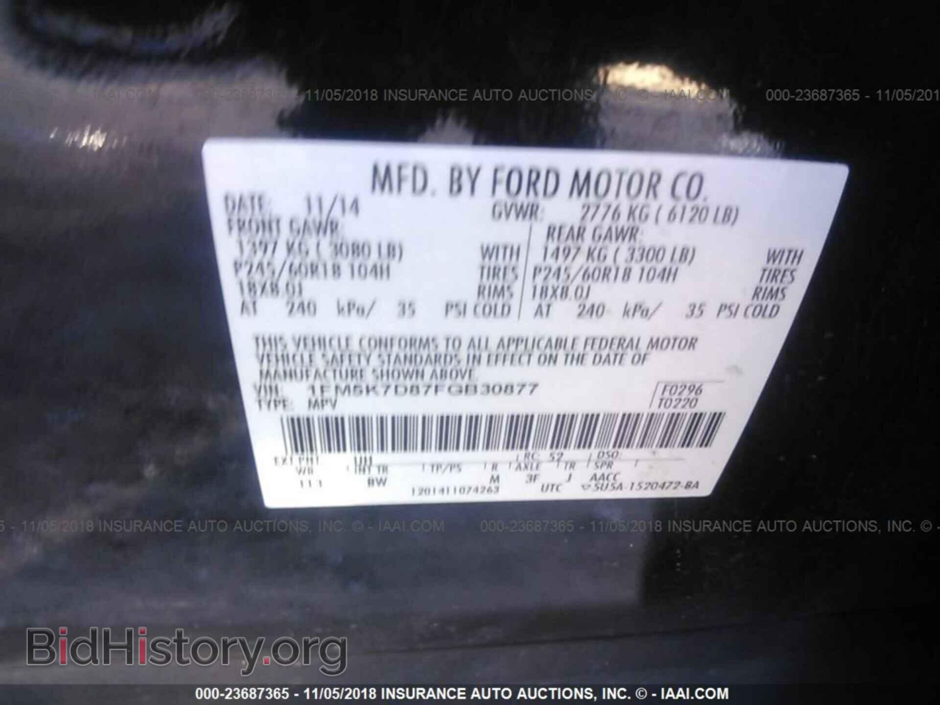 2015 FORD EXPLORER - VIN: 1FM5K7D87FGB30877 - Photo 9