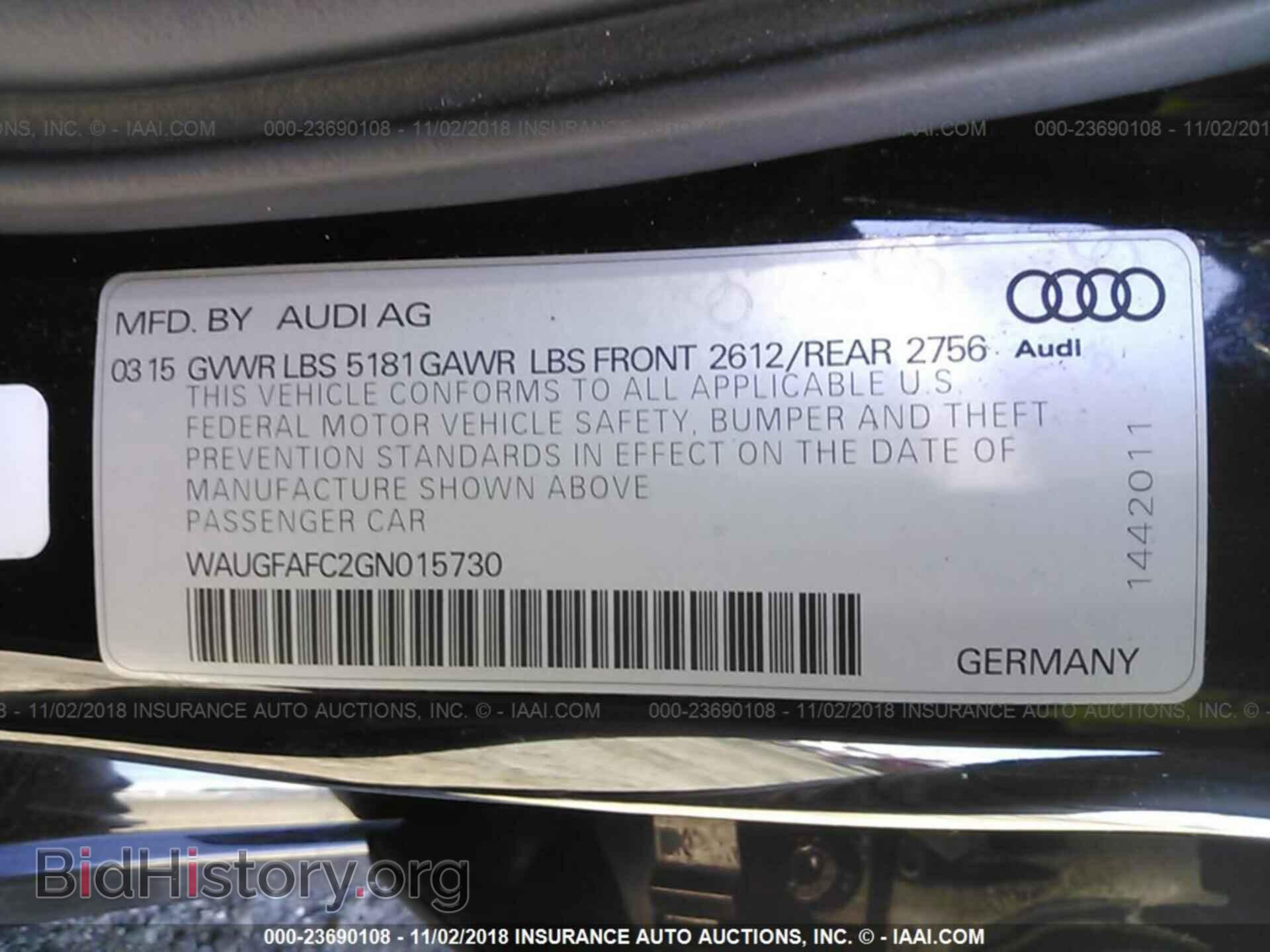 2016 Audi A6 - VIN: WAUGFAFC2GN015730 - Photo 9