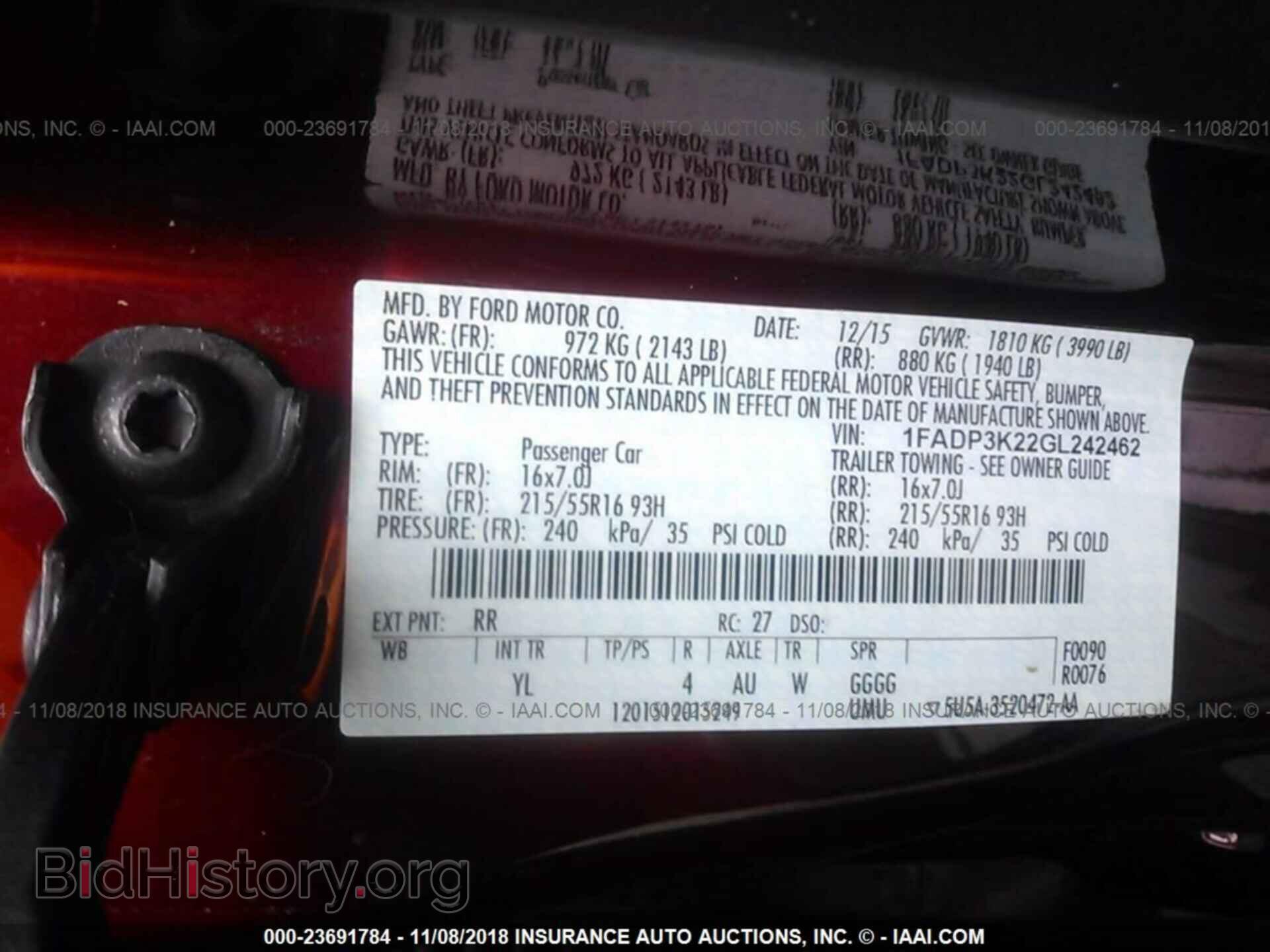 2016 Ford Focus - VIN: 1FADP3K22GL242462 - Фото 9