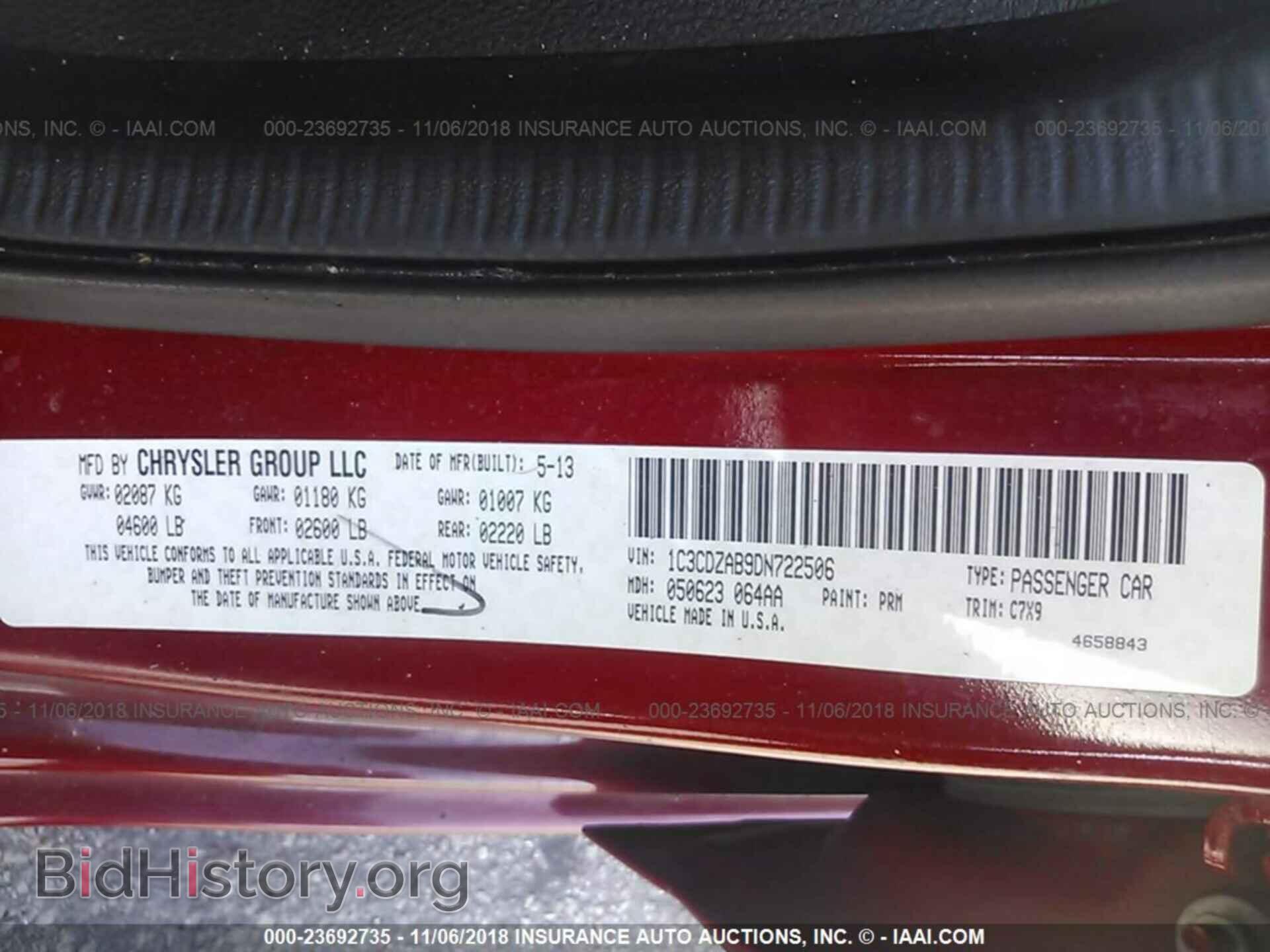 2013 DODGE AVENGER - VIN: 1C3CDZAB9DN722506 - Фото 9