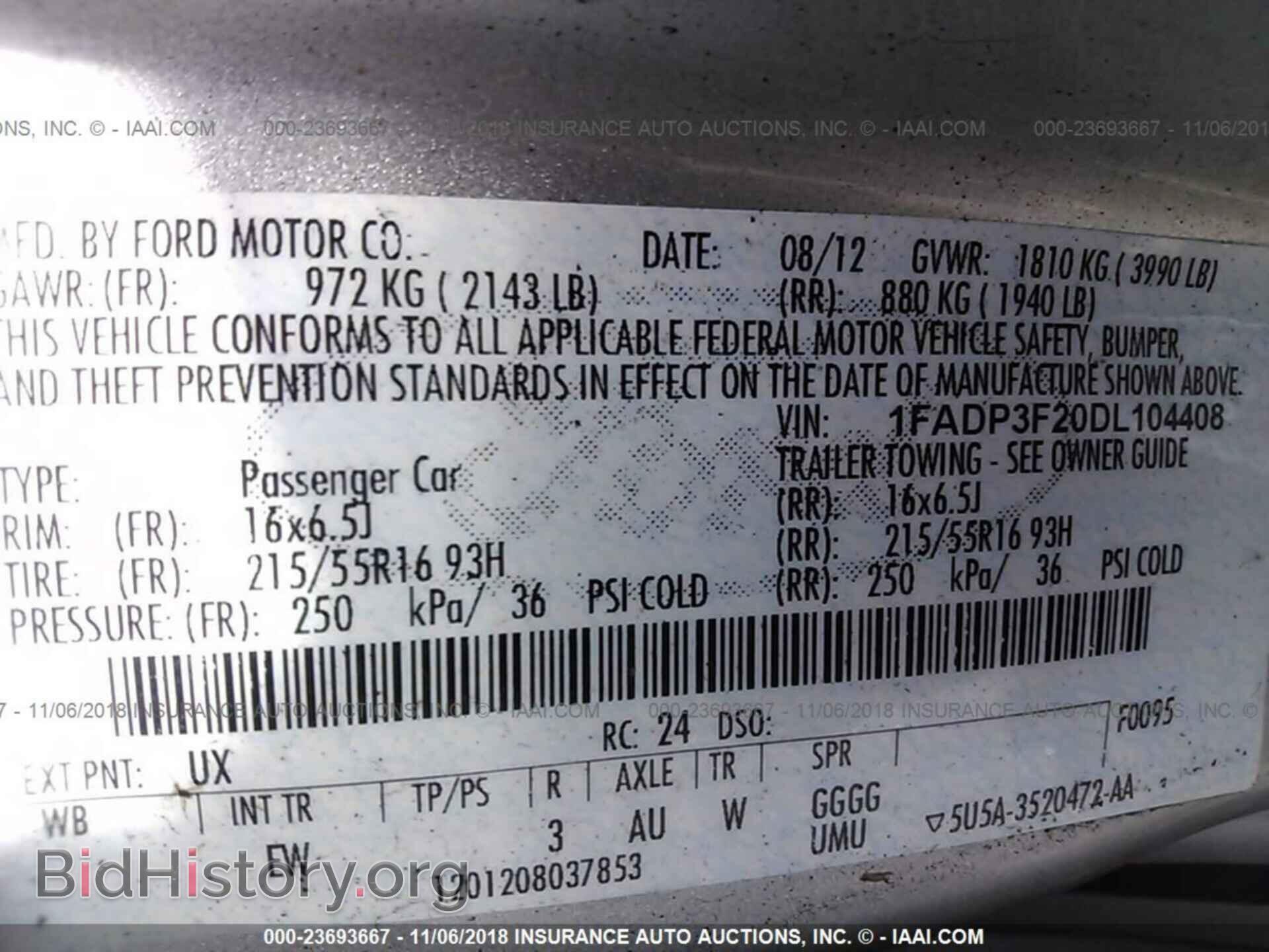 2013 FORD FOCUS - VIN: 1FADP3F20DL104408 - Photo 9