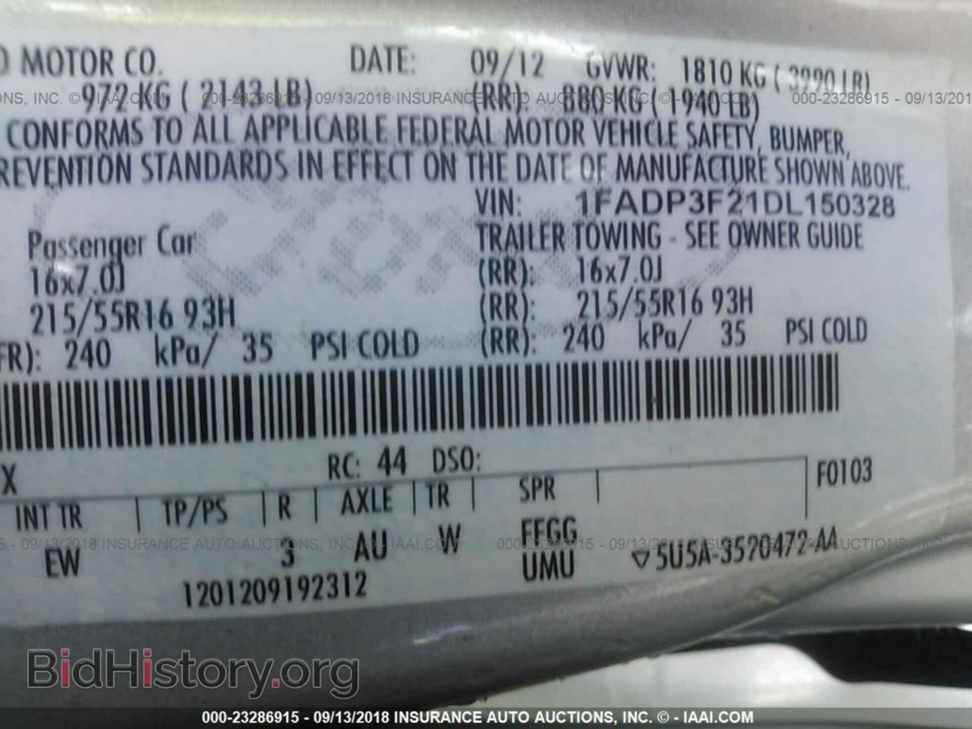 2013 FORD FOCUS - VIN: 1FADP3F21DL150328 - Фото 9