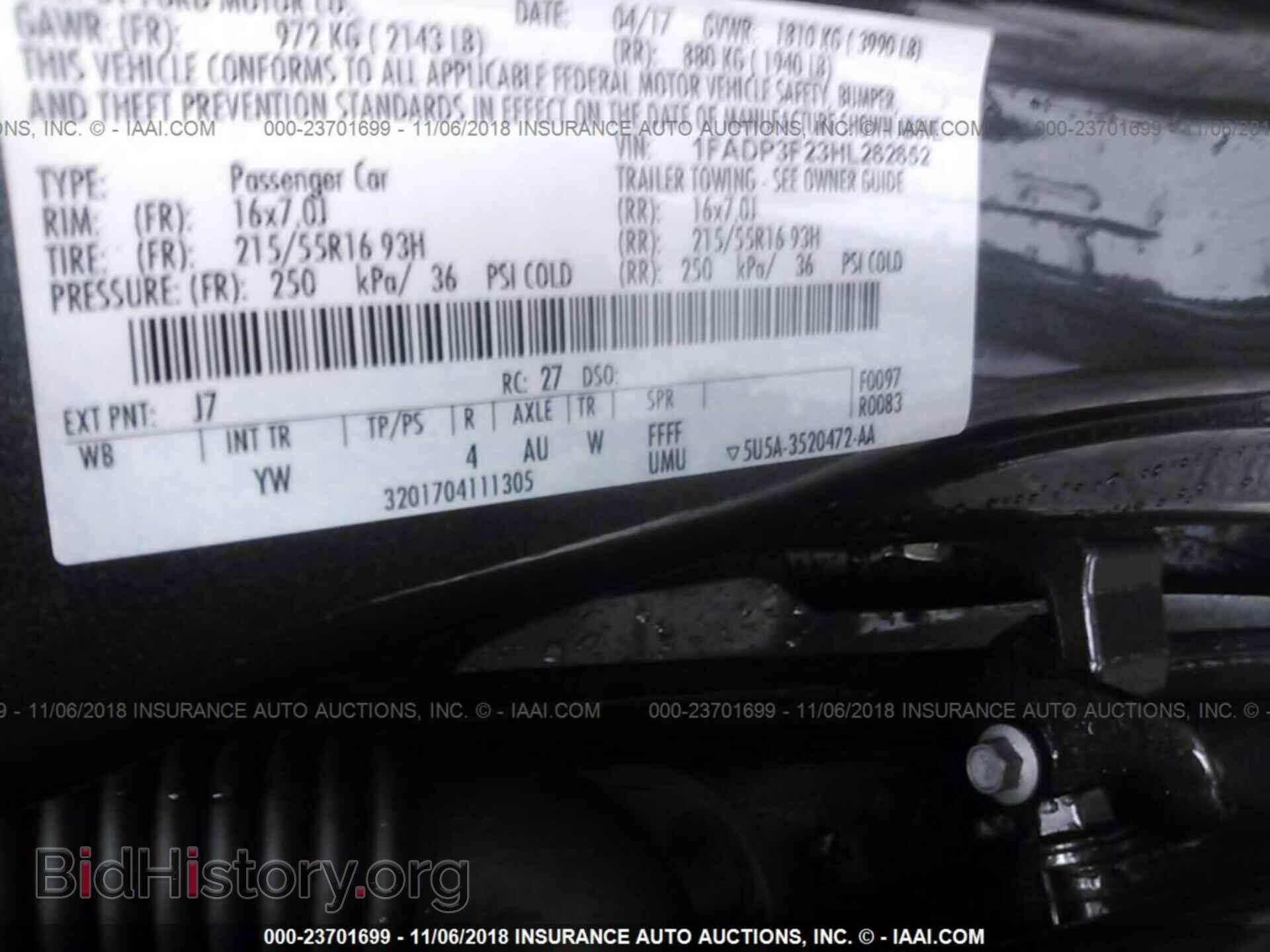 2017 FORD FOCUS - VIN: 1FADP3F23HL262652 - Фото 9