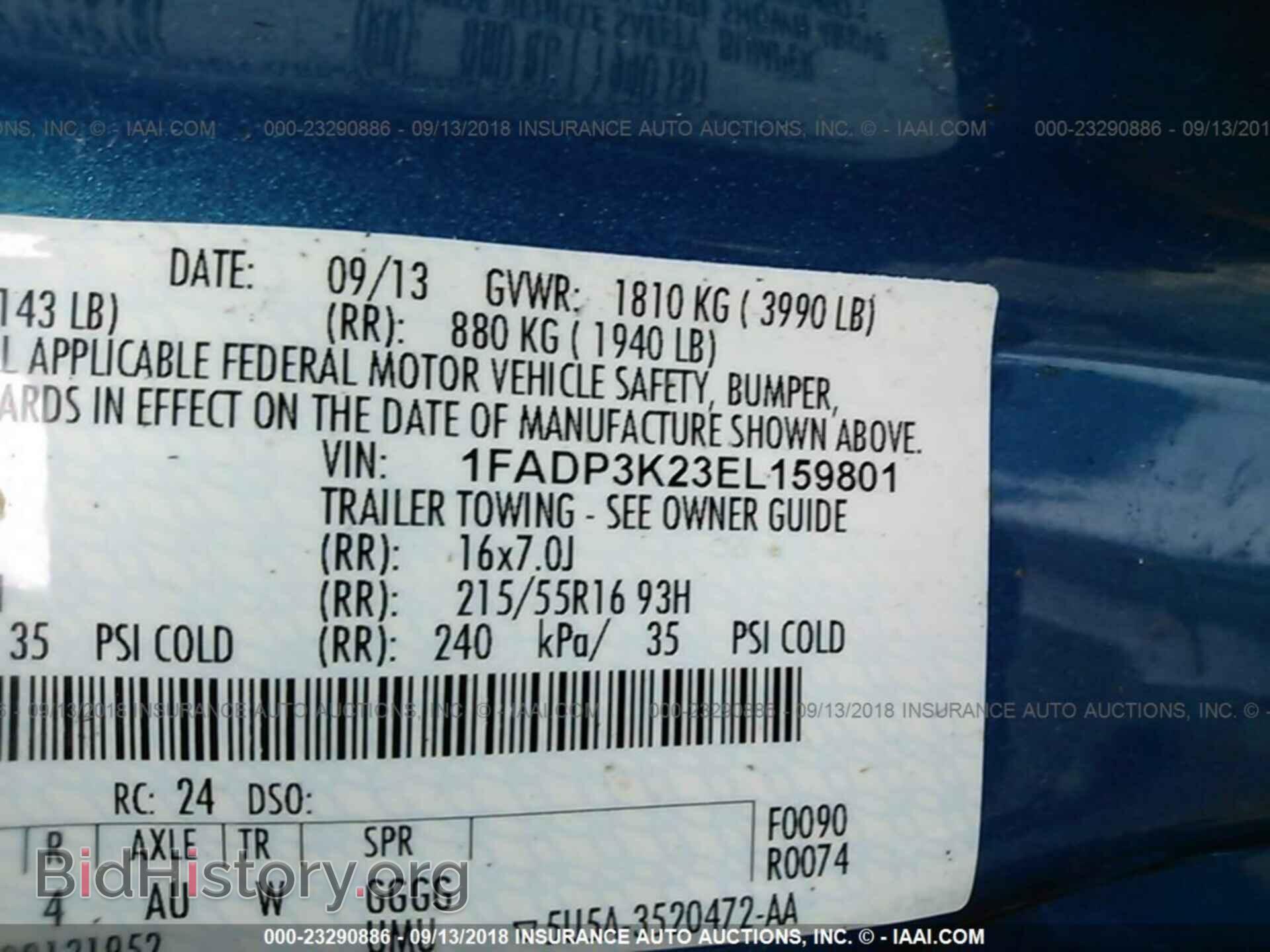 2014 FORD FOCUS - VIN: 1FADP3K23EL159801 - Photo 9