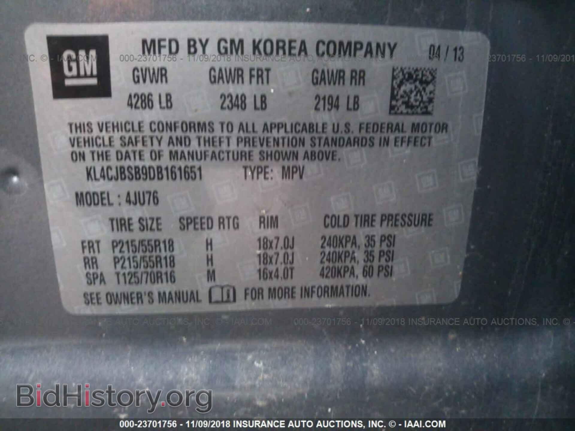 2013 BUICK ENCORE - VIN: KL4CJBSB9DB161651 - Photo 9