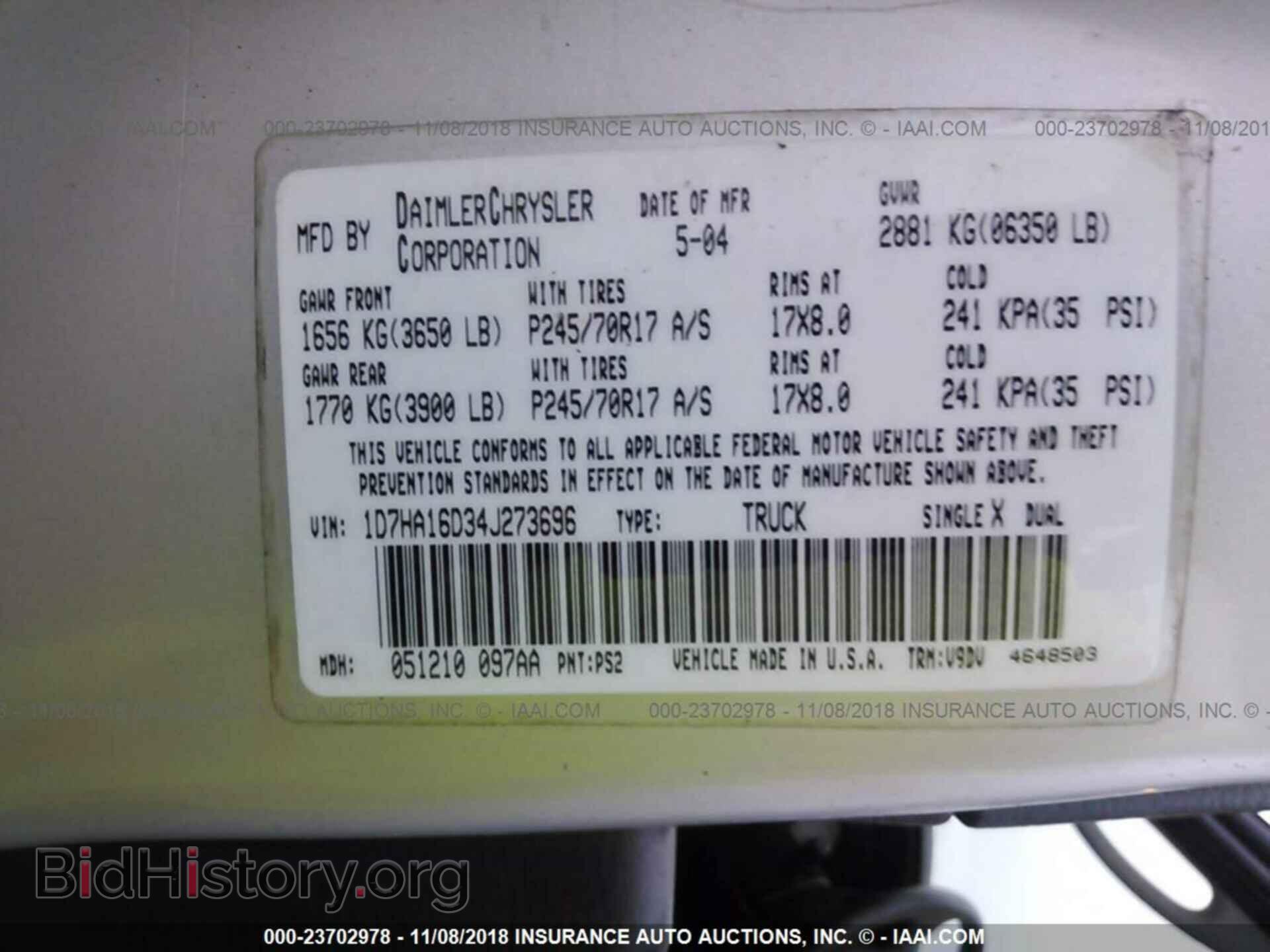 2004 DODGE RAM 1500 - VIN: 1D7HA16D34J273696 - Photo 9