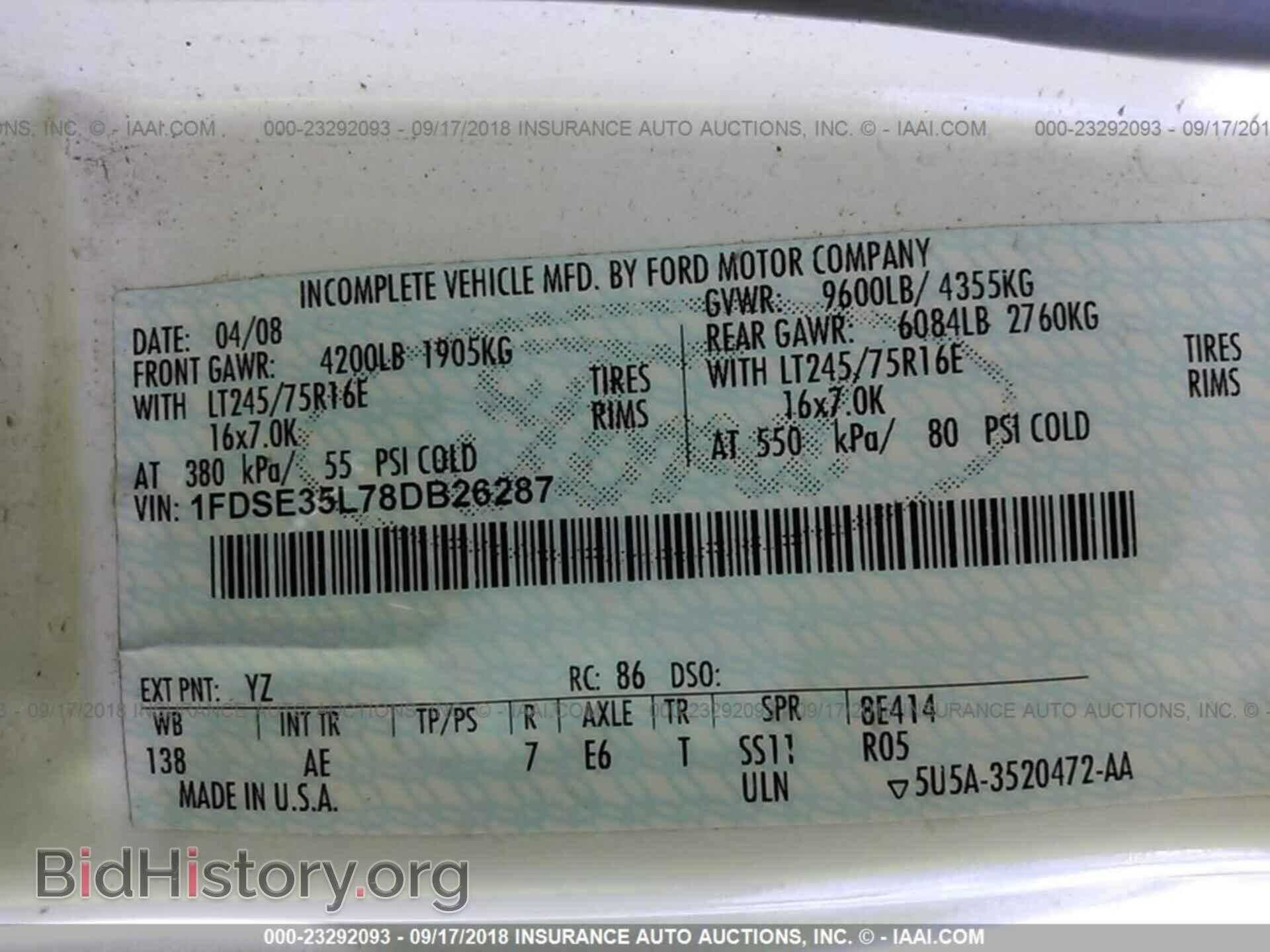 2008 FORD ECONOLINE - VIN: 1FDSE35L78DB26287 - Фото 10