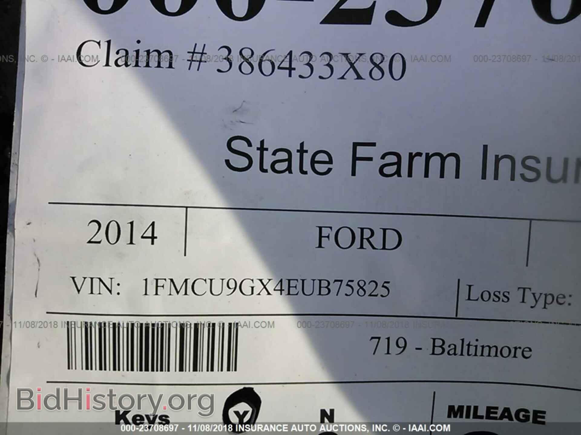 2014 FORD ESCAPE - VIN: 1FMCU9GX4EUB75825 - Фото 9