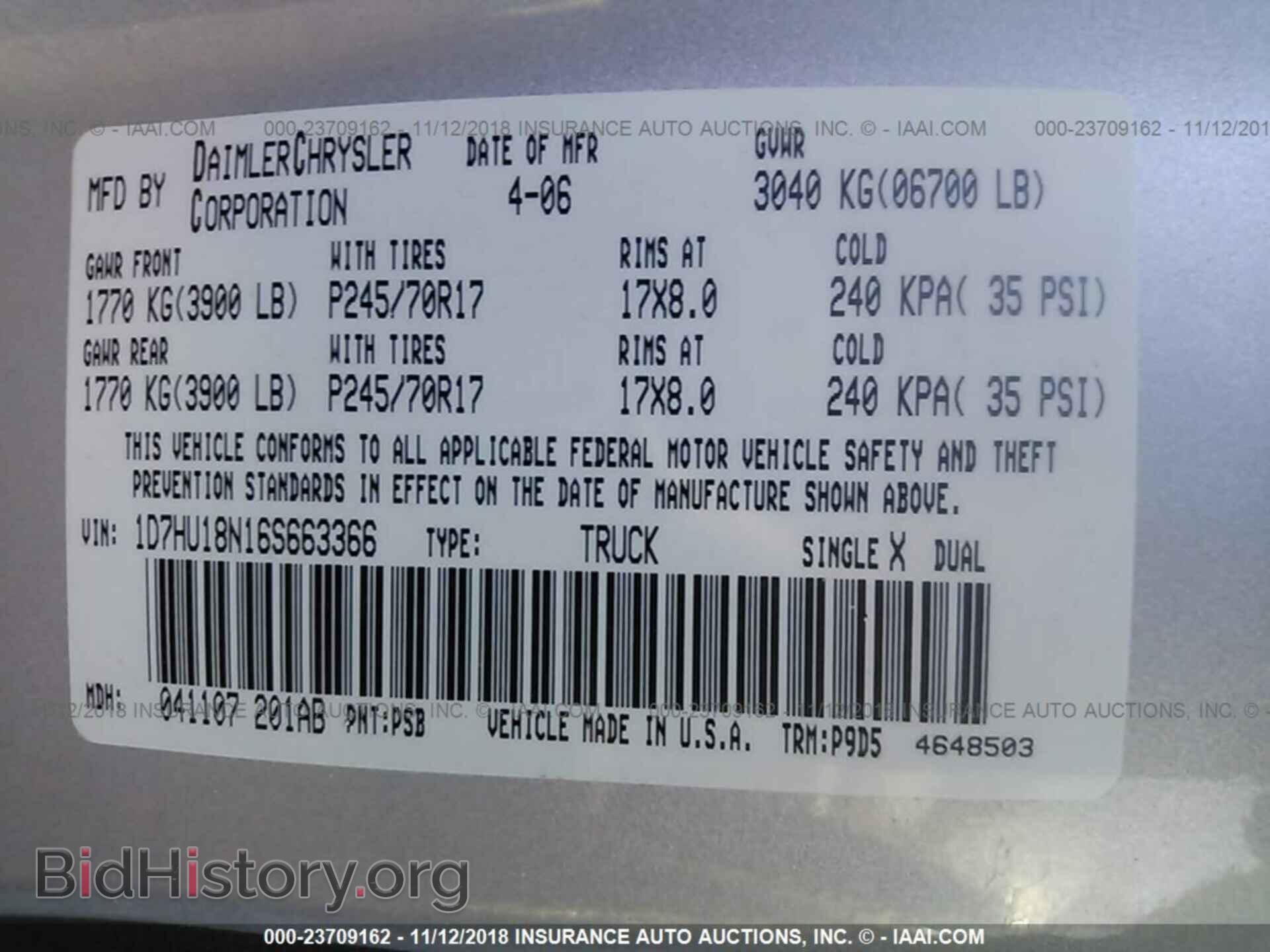 2006 DODGE RAM 1500 - VIN: 1D7HU18N16S663366 - Фото 9