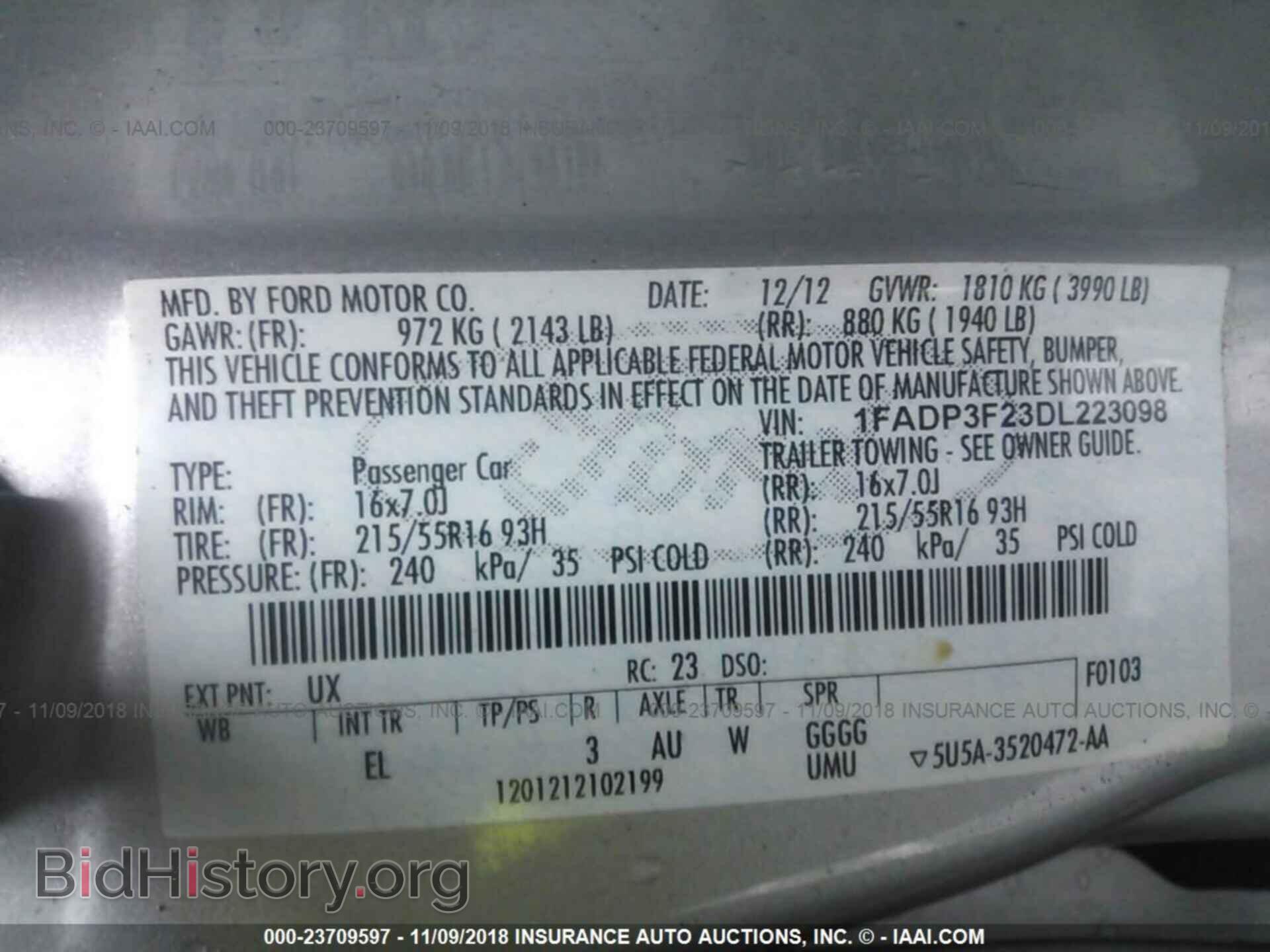 2013 FORD FOCUS - VIN: 1FADP3F23DL223098 - Photo 9