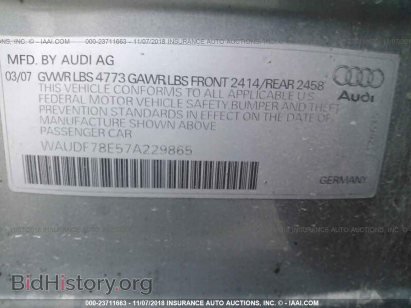 2007 Audi A4 (VIN WAUDF78E57A229865) — фото 9 из 10