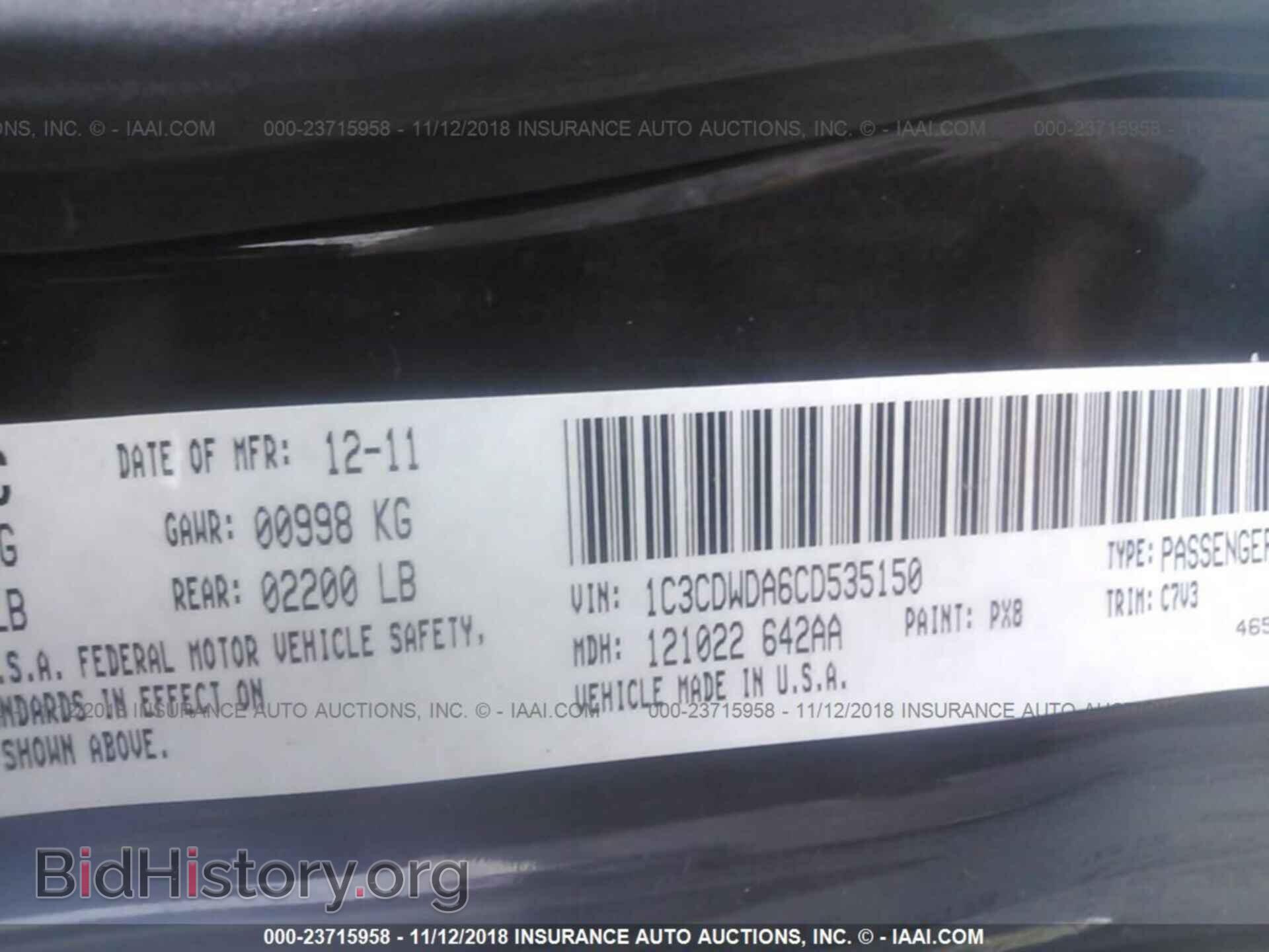 2012 DODGE CALIBER - VIN: 1C3CDWDA6CD535150 - Photo 9
