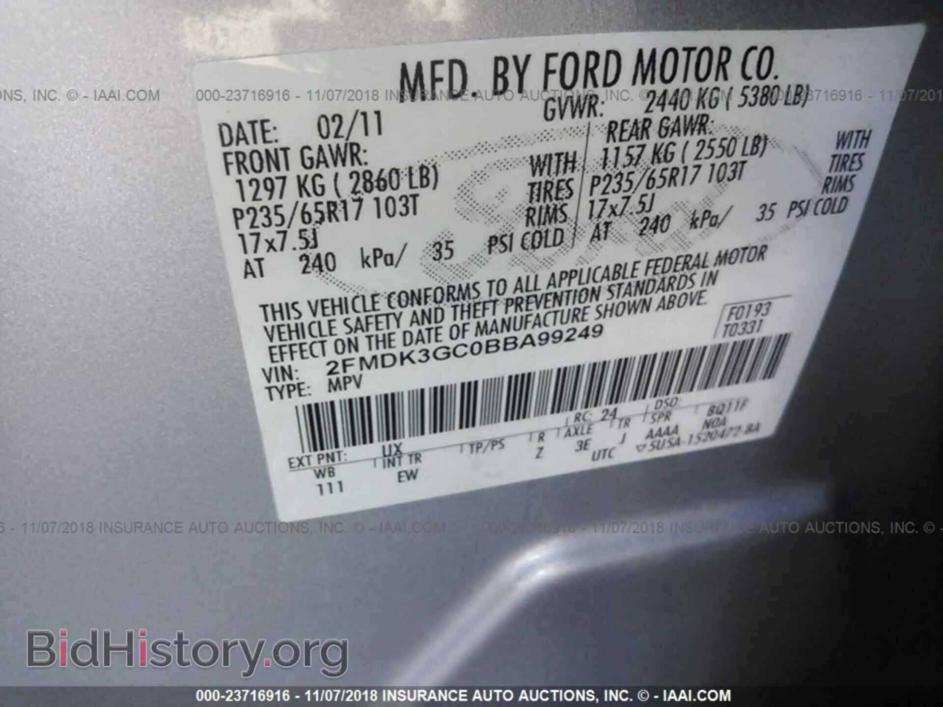 2011 Ford Edge - VIN: 2FMDK3GC0BBA99249 - Photo 9