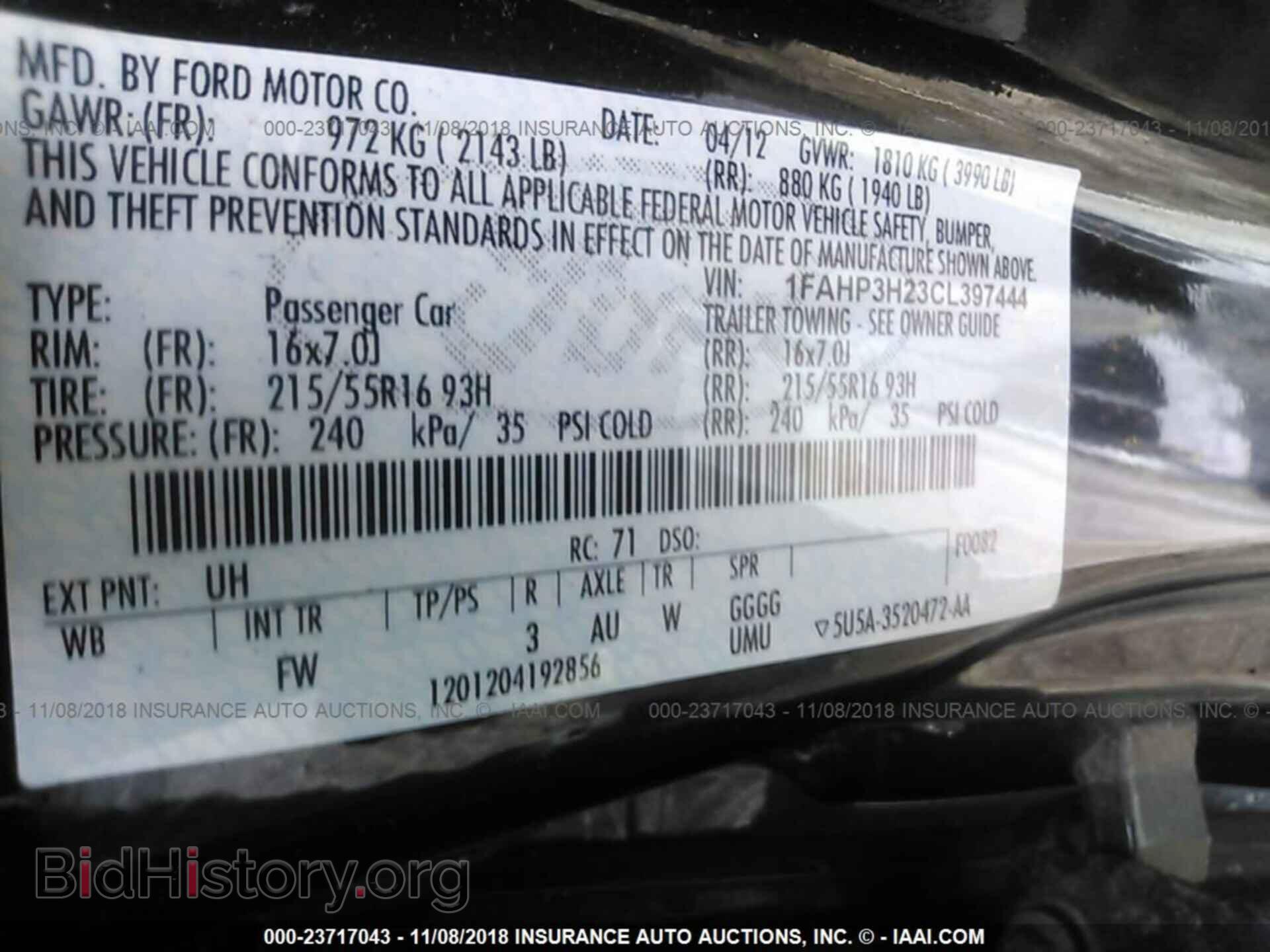 2012 FORD FOCUS - VIN: 1FAHP3H23CL397444 - Photo 9