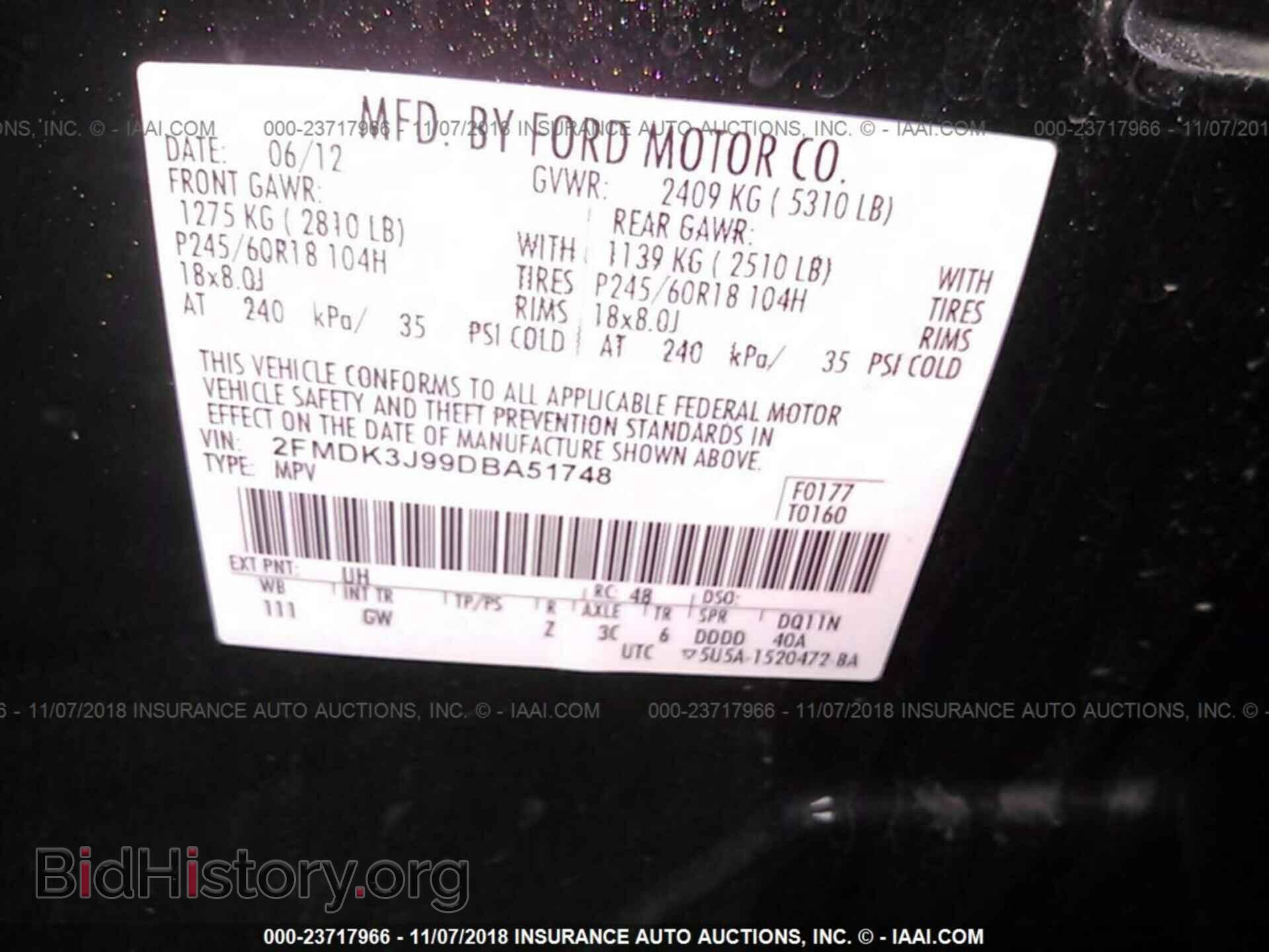 2013 FORD EDGE - VIN: 2FMDK3J99DBA51748 - Photo 9