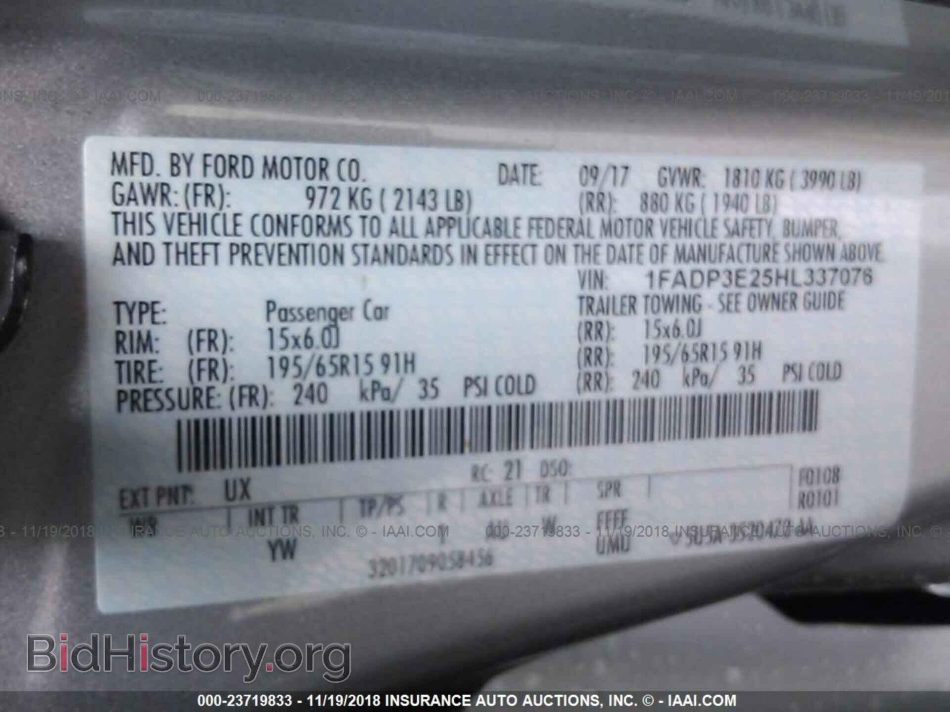 2017 FORD FOCUS - VIN: 1FADP3E25HL337076 - Фото 9