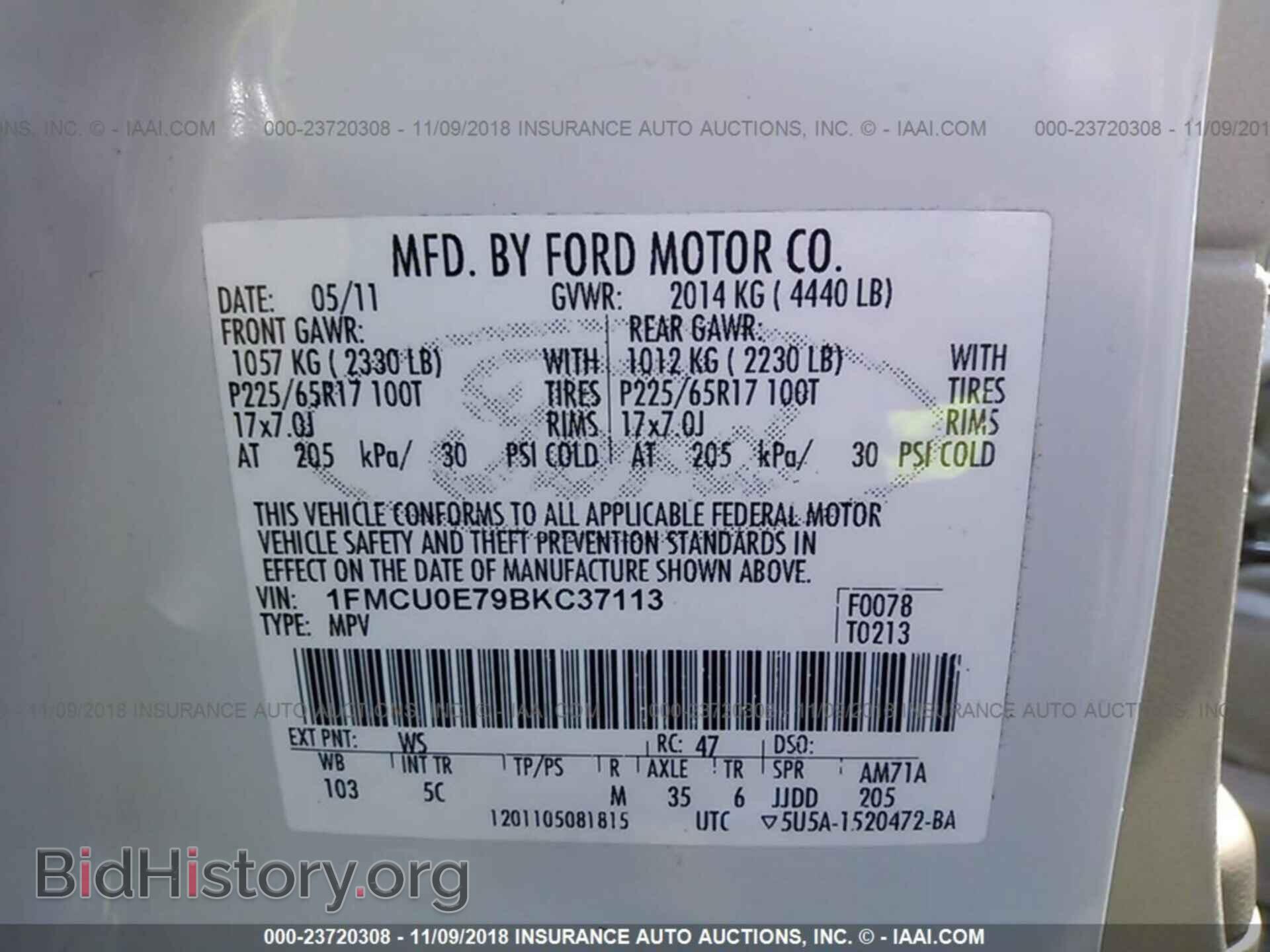 2011 Ford Escape - VIN: 1FMCU0E79BKC37113 - Photo 9