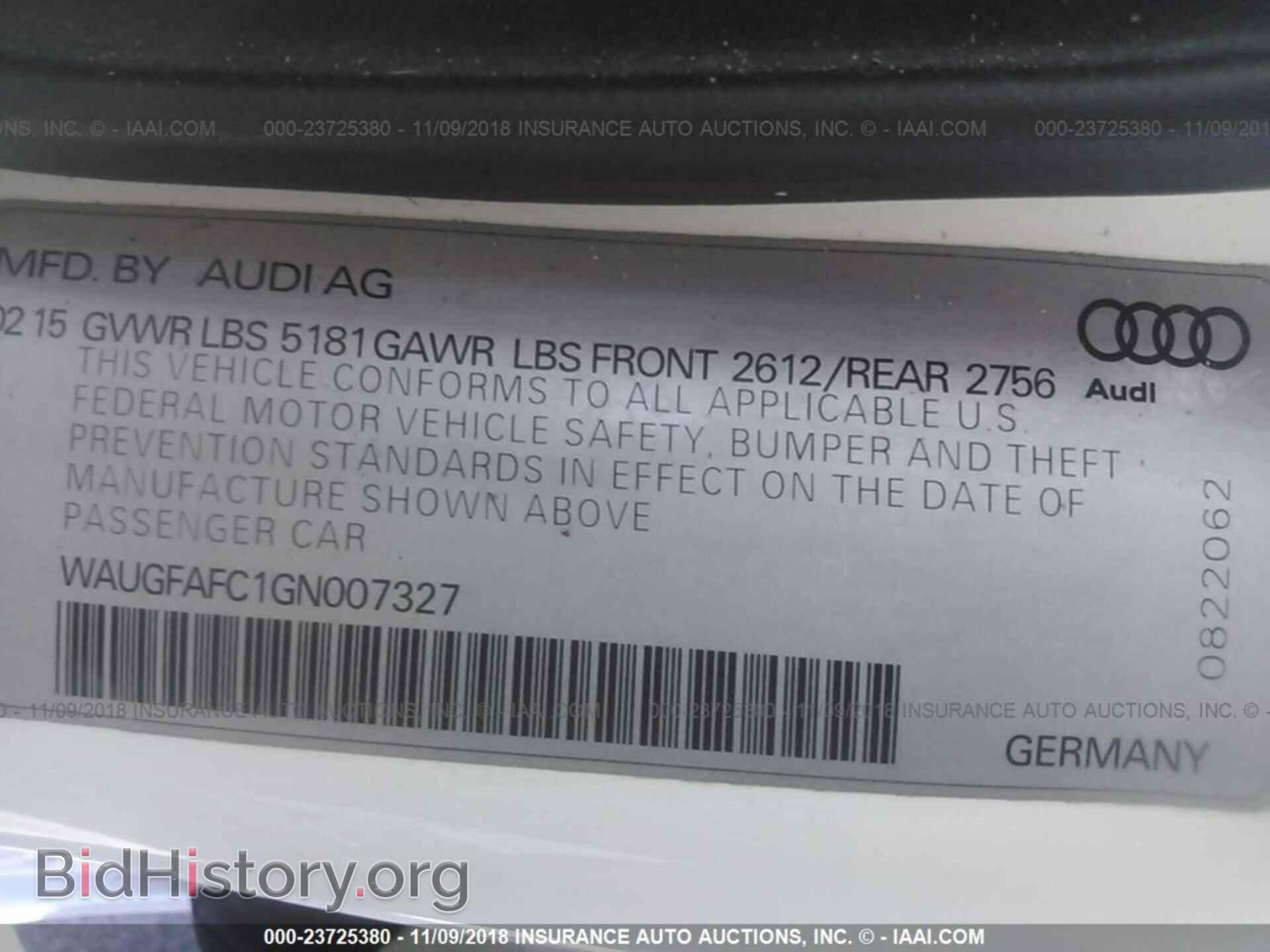 2016 AUDI A6 - VIN: WAUGFAFC1GN007327 - Photo 9