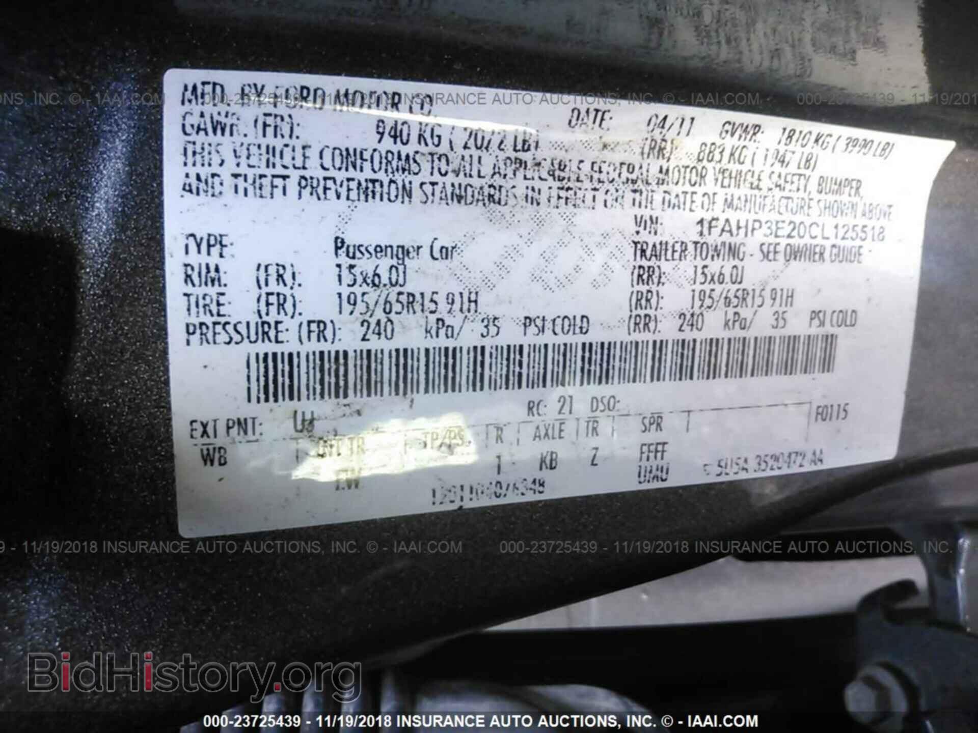 2012 FORD FOCUS - VIN: 1FAHP3E20CL125518 - Фото 9