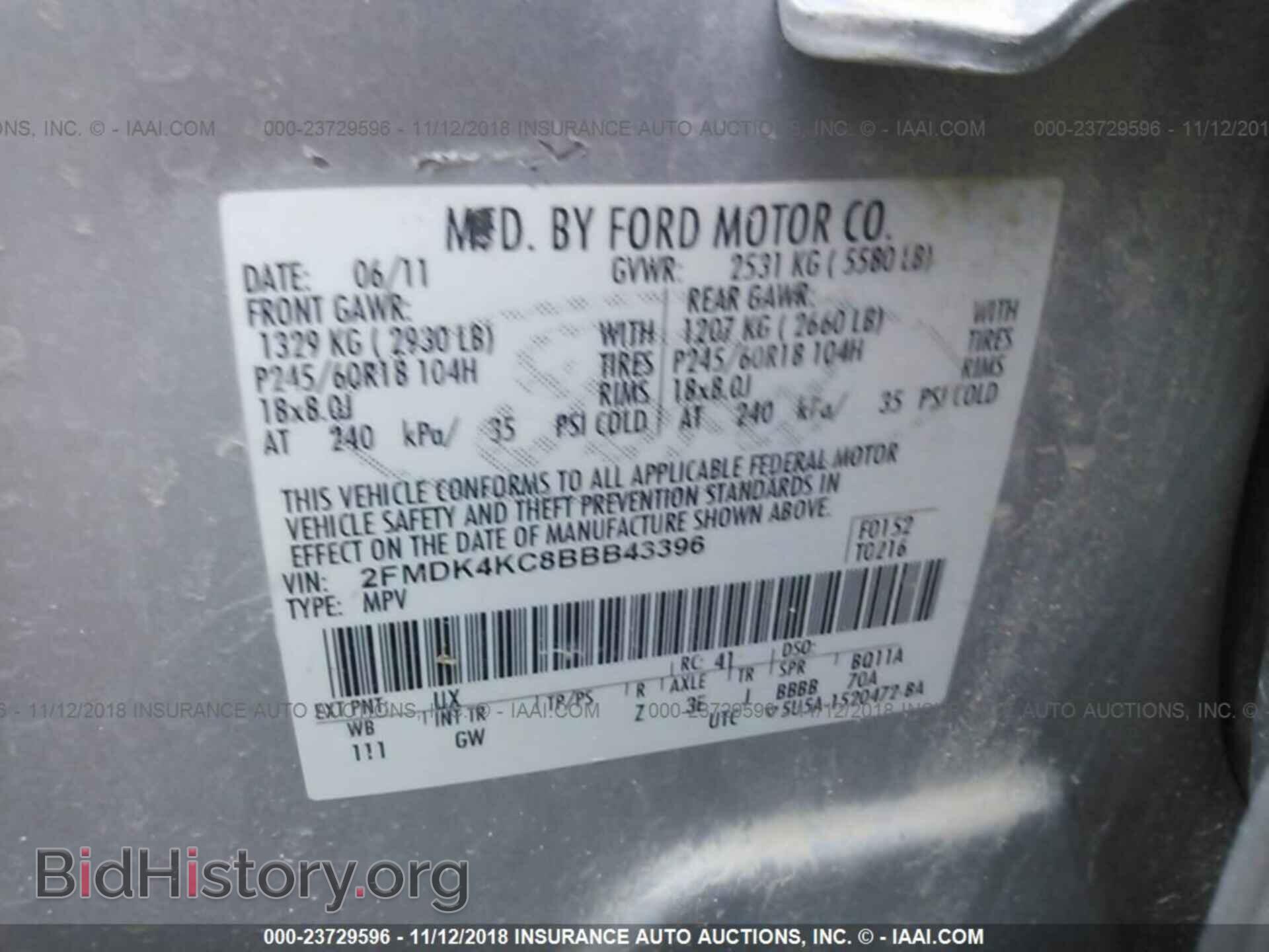 2011 FORD EDGE - VIN: 2FMDK4KC8BBB43396 - Photo 9