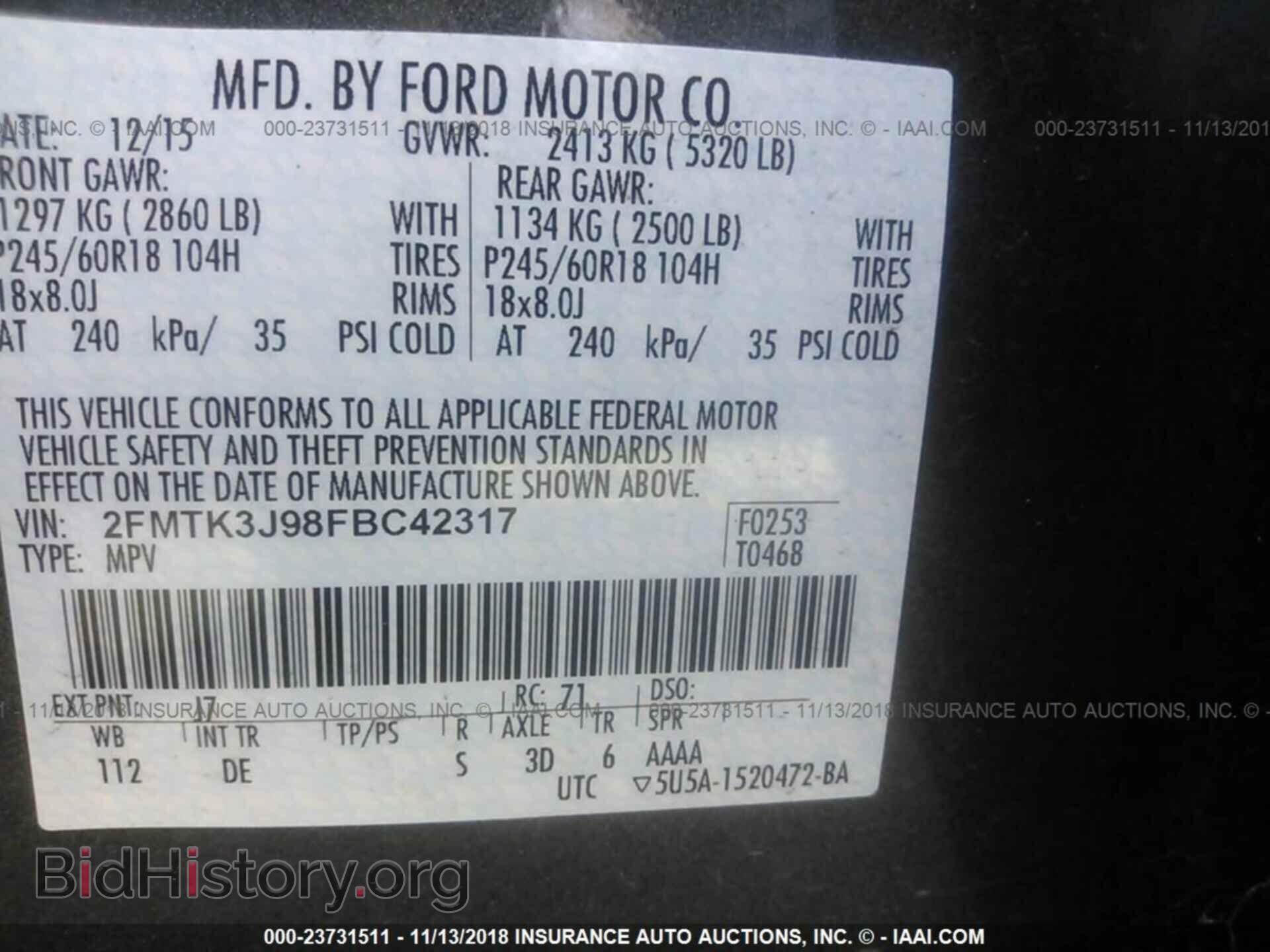 2015 Ford Edge - VIN: 2FMTK3J98FBC42317 - Photo 9