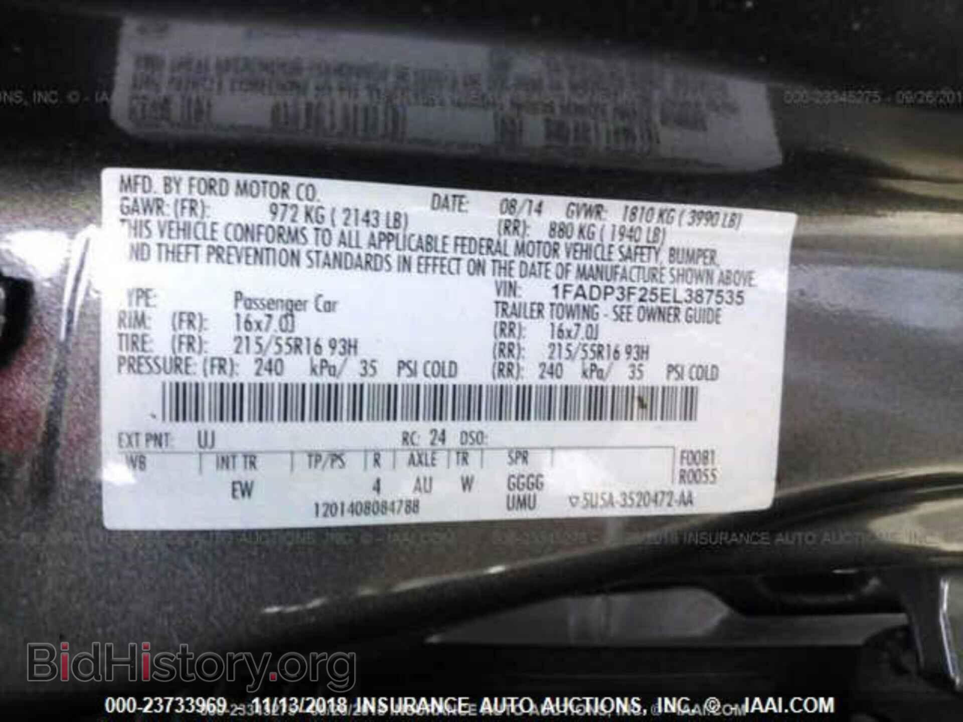 2014 FORD FOCUS - VIN: 1FADP3F25EL387535 - Фото 9