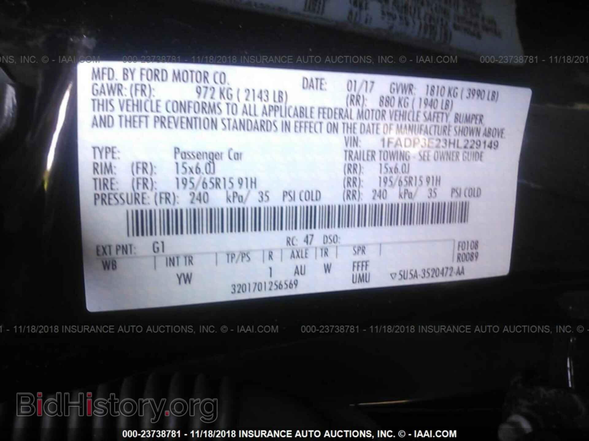 2017 FORD FOCUS - VIN: 1FADP3E23HL229149 - Фото 9