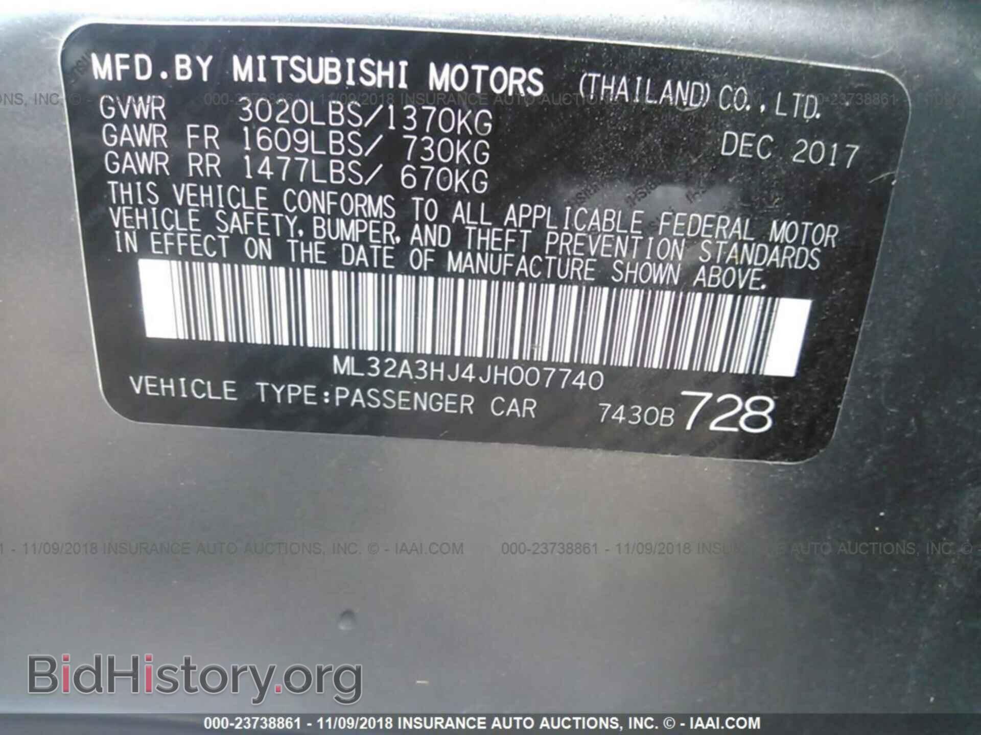 2018 MITSUBISHI MIRAGE - VIN: ML32A3HJ4JH007740 - Фото 9
