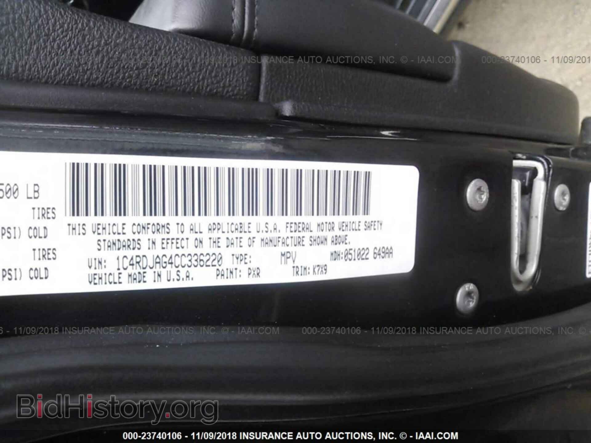 2012 Dodge Durango - VIN: 1C4RDJAG4CC336220 - Photo 9
