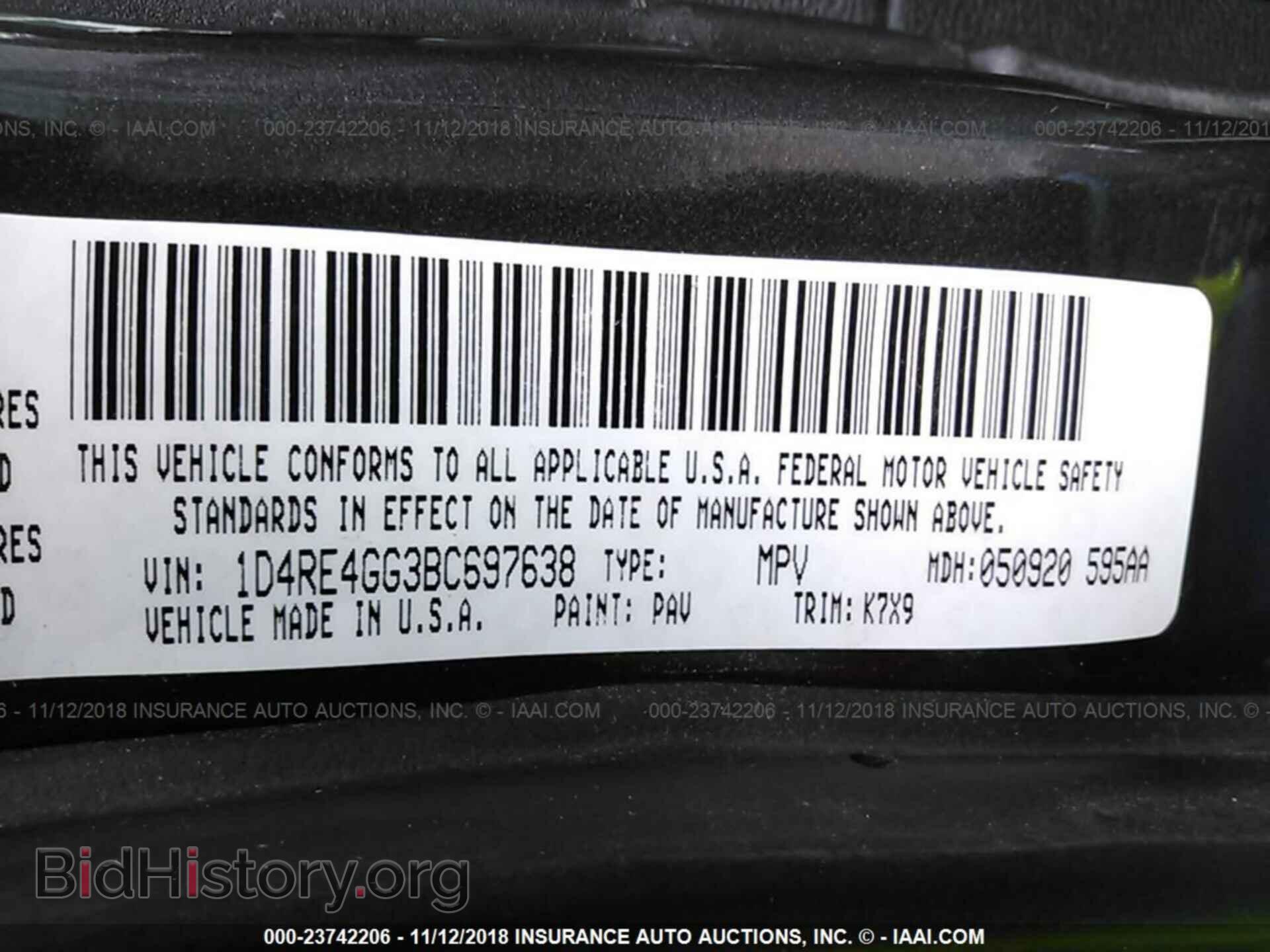 2011 Dodge Durango - VIN: 1D4RE4GG3BC697638 - Фото 9
