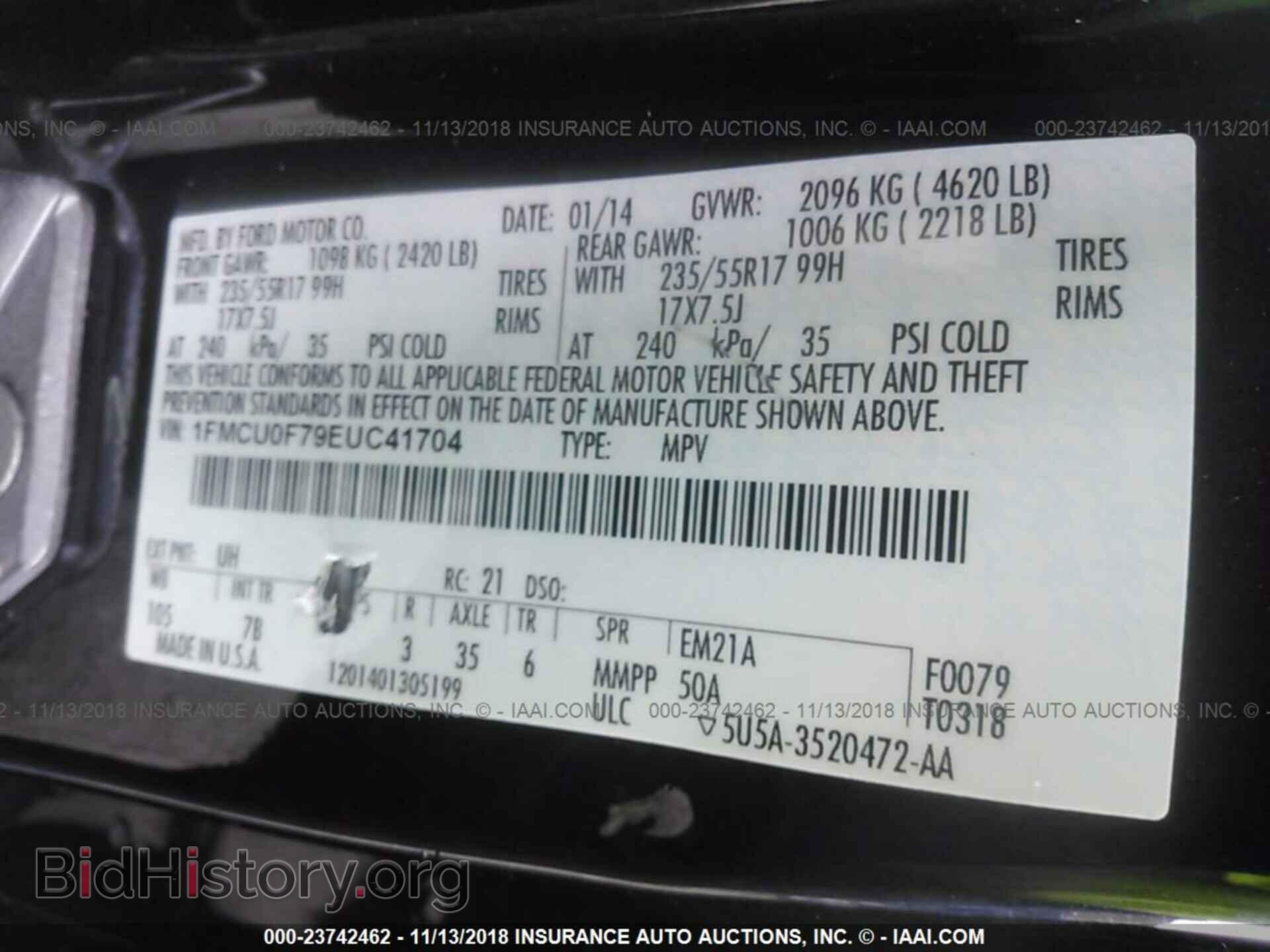 2014 FORD ESCAPE - VIN: 1FMCU0F79EUC41704 - Photo 9