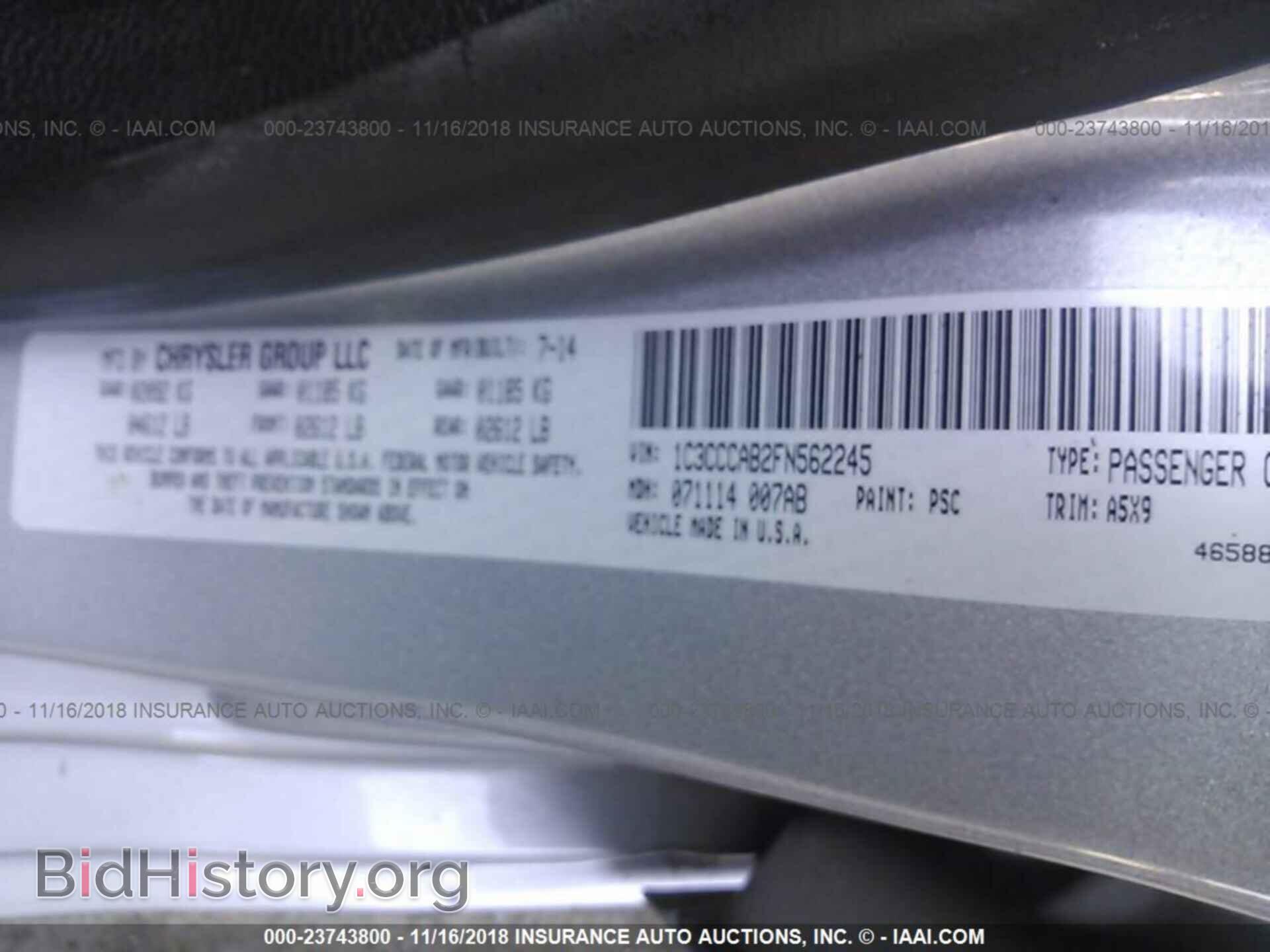 2015 Chrysler 200 - VIN: 1C3CCCAB2FN562245 - Photo 9