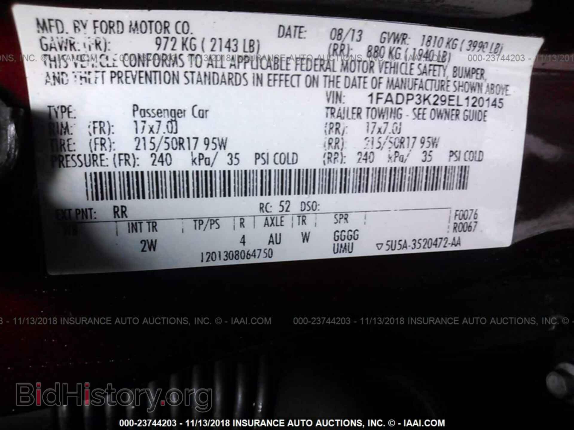 2014 FORD FOCUS - VIN: 1FADP3K29EL120145 - Фото 9