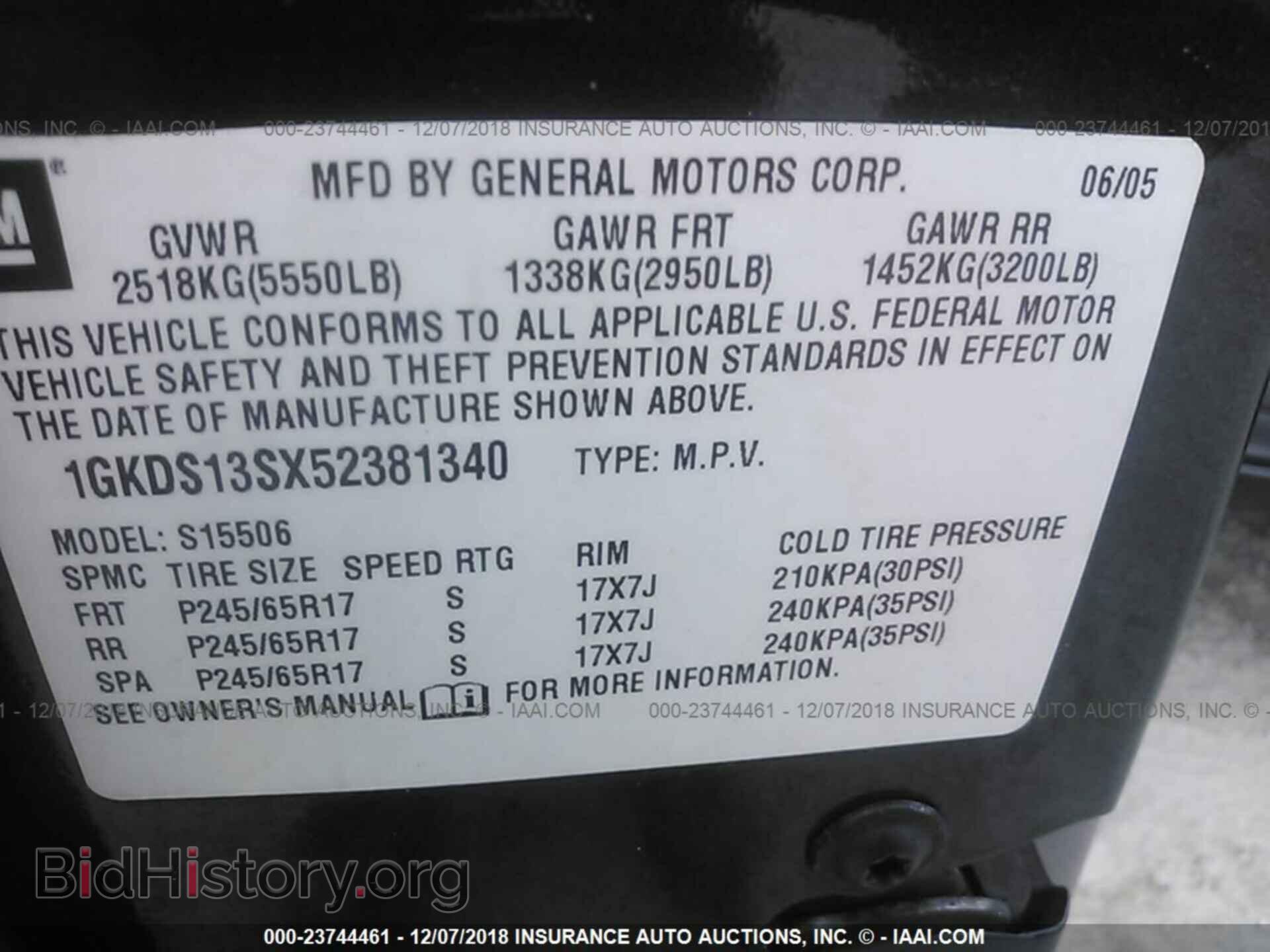 2005 GMC ENVOY - VIN: 1GKDS13SX52381340 - Фото 9