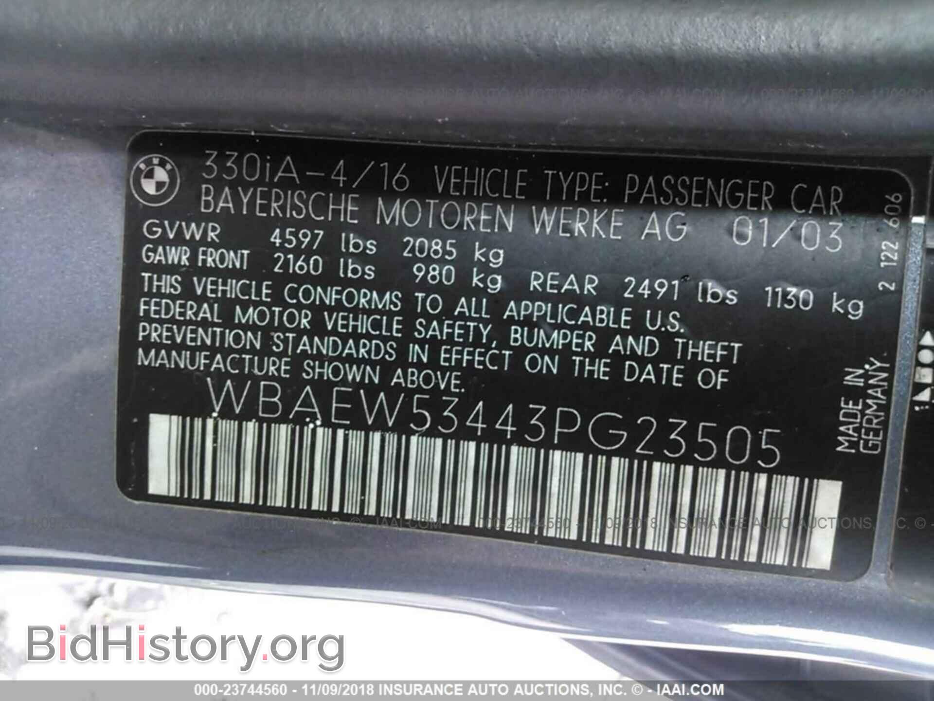 2003 BMW 330 - VIN: WBAEW53443PG23505 - Фото 9