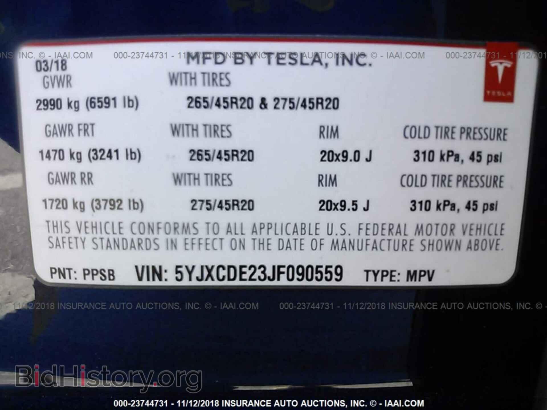 2018 TESLA MODEL X - VIN: 5YJXCDE23JF090559 - Фото 9