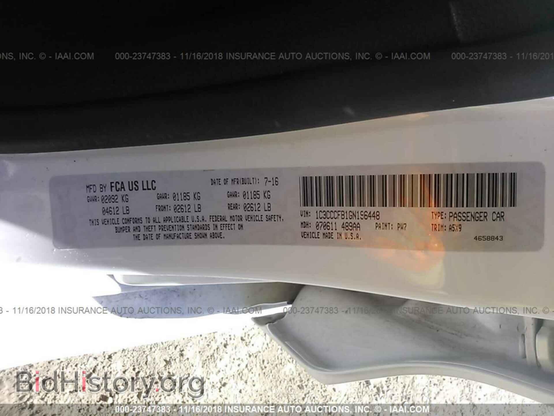 2016 CHRYSLER 200 - VIN: 1C3CCCFB1GN196448 - Фото 9