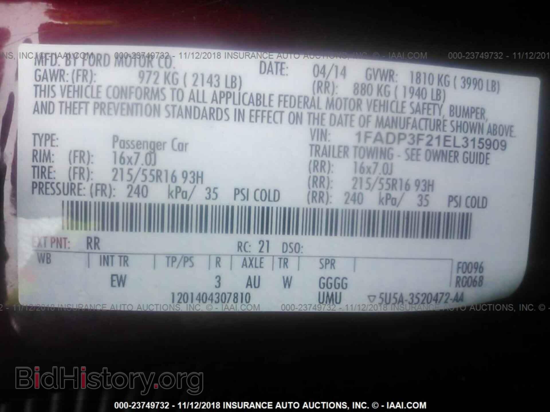 2014 FORD FOCUS - VIN: 1FADP3F21EL315909 - Photo 9