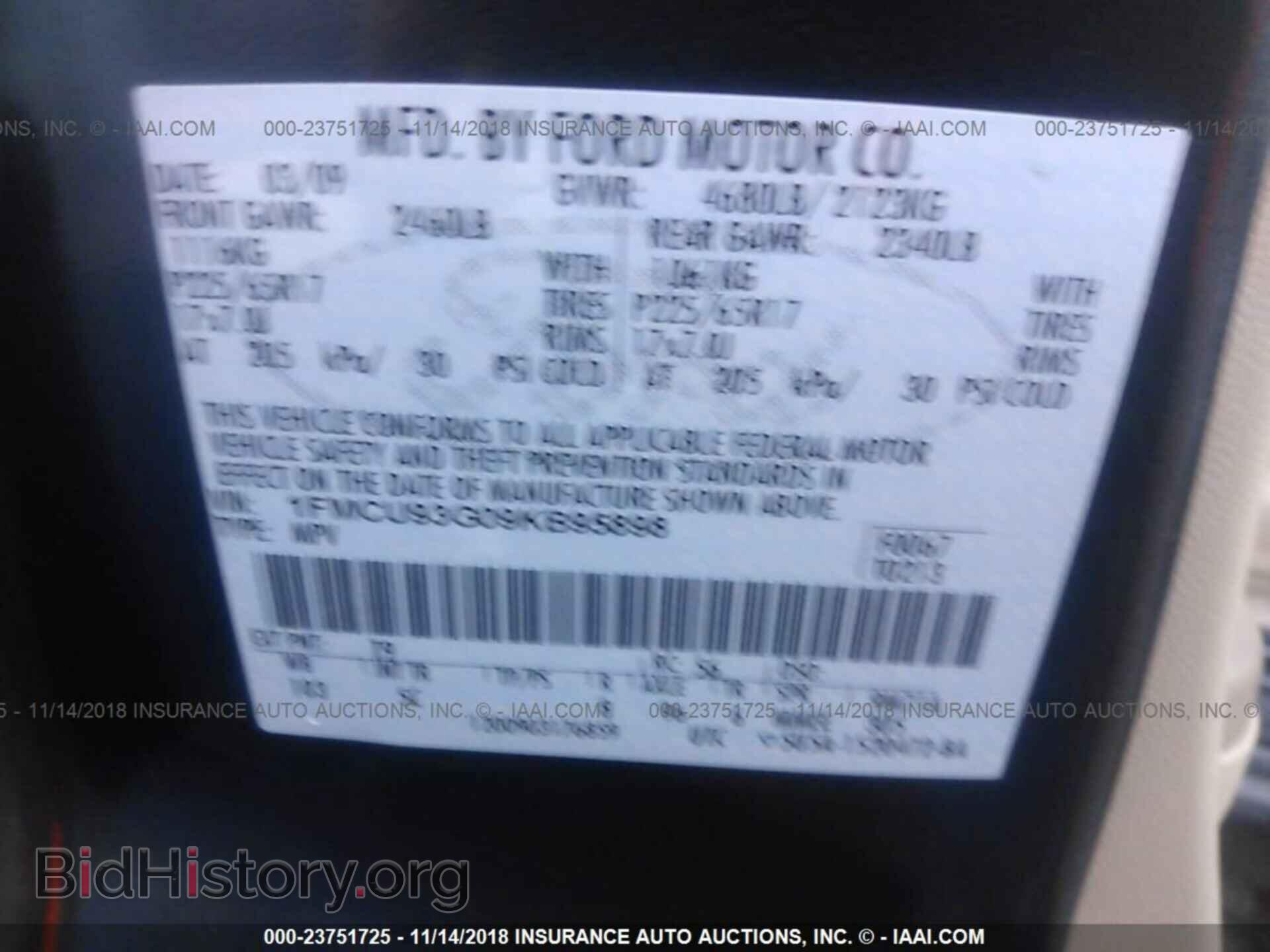 2009 FORD ESCAPE - VIN: 1FMCU93G09KB95898 - Фото 9