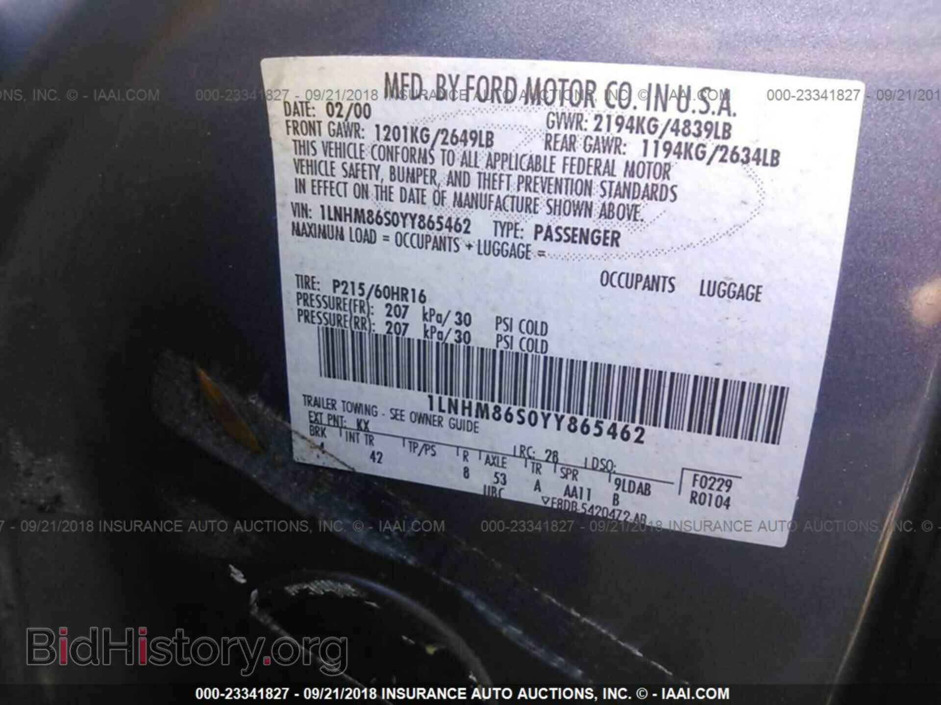 2000 LINCOLN LS - VIN: 1LNHM86S0YY865462 - Photo 9