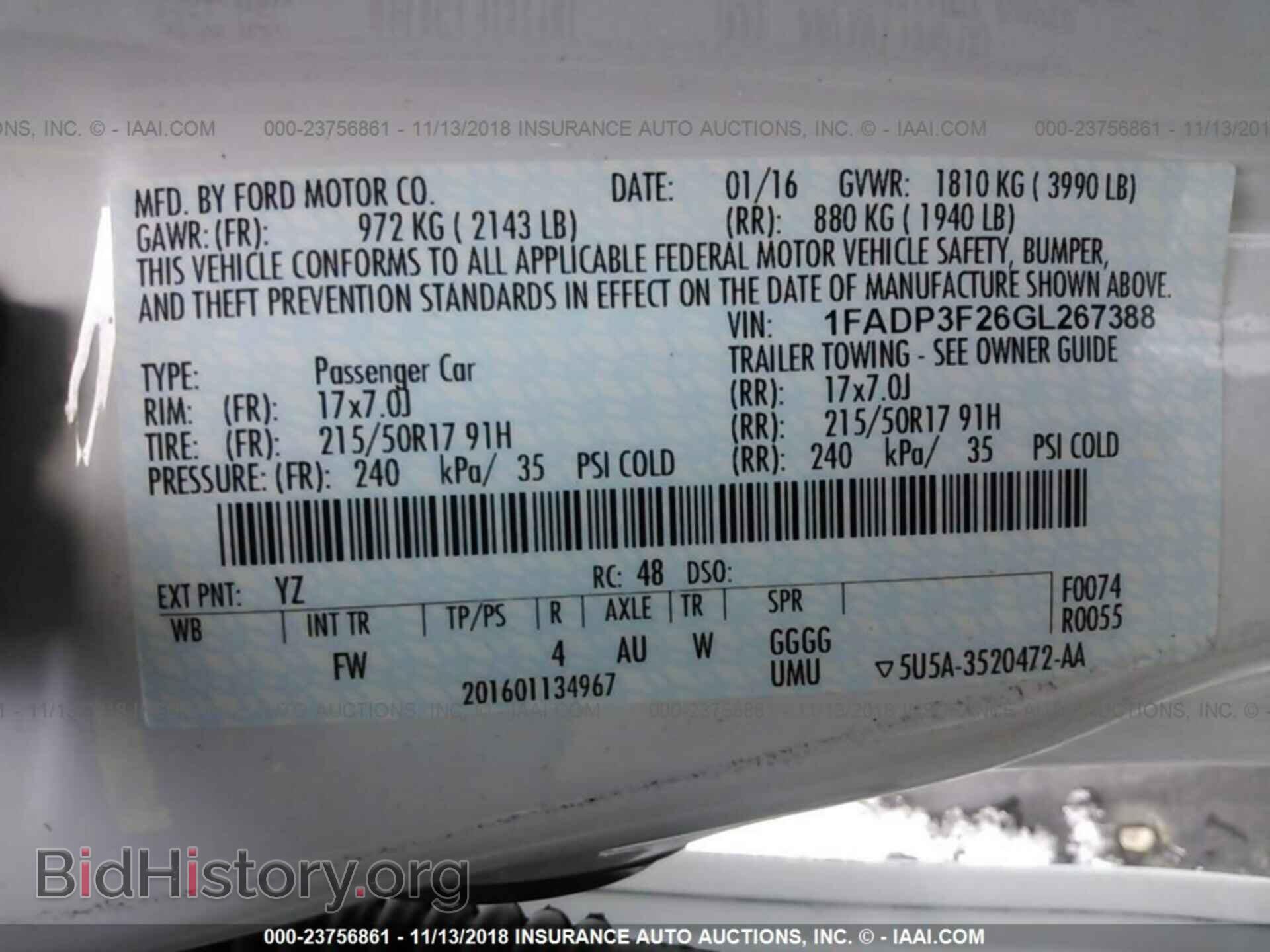 2016 FORD FOCUS - VIN: 1FADP3F26GL267388 - Фото 9